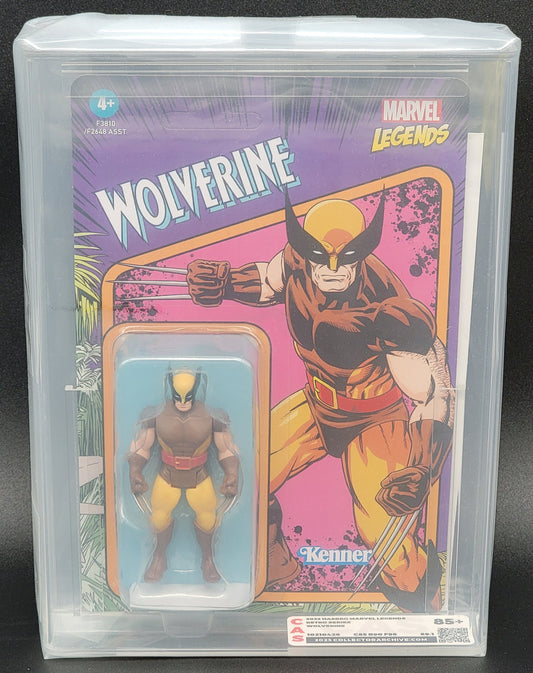 Wolverine Marvel Legends Hasbro Kenner retro 375 unpunched CAS 85+ (Brown suit)
