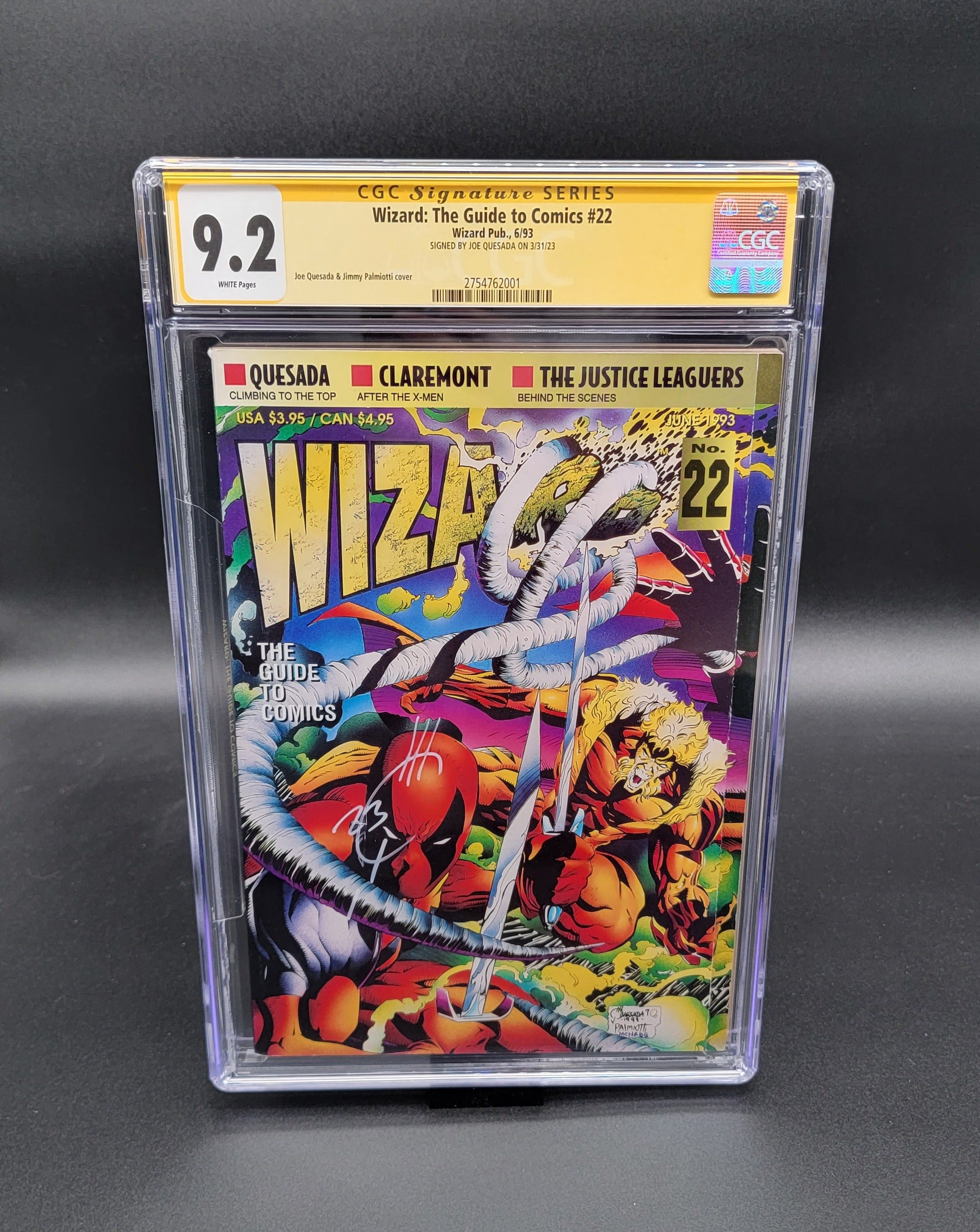 Wizard: The Guide to Comics #22 1993 CGC SS 9.2 signed Joe Quesada