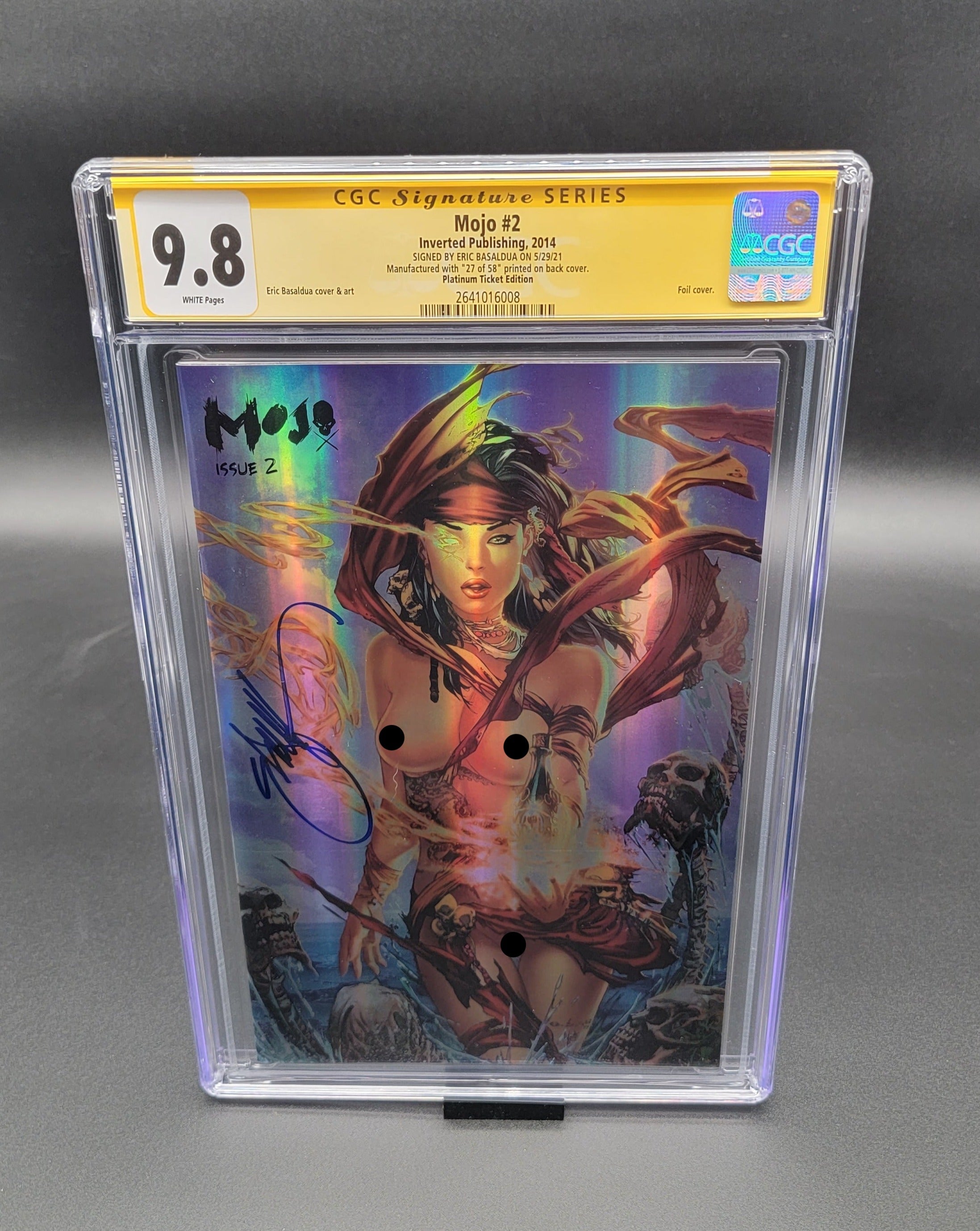 Mojo #2 Platinum Ticket Ed. CGC SS 9.8 signed by Ebas