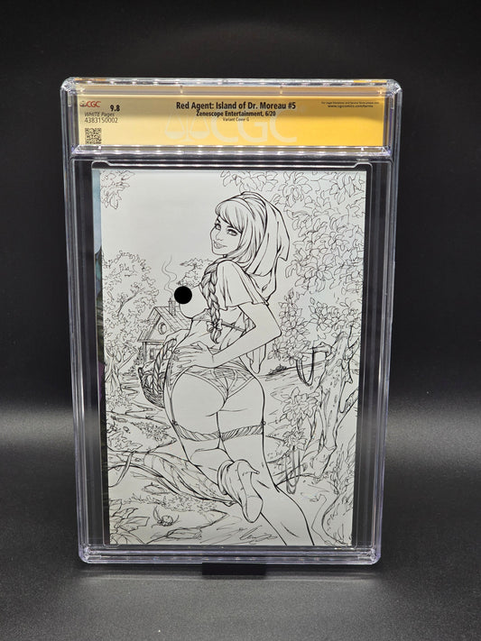 Red Agent: Island of Dr. Moreau #5 virgin Gatefold sketch cover CGC SS 9.8 signed by Elias Chatzoudis