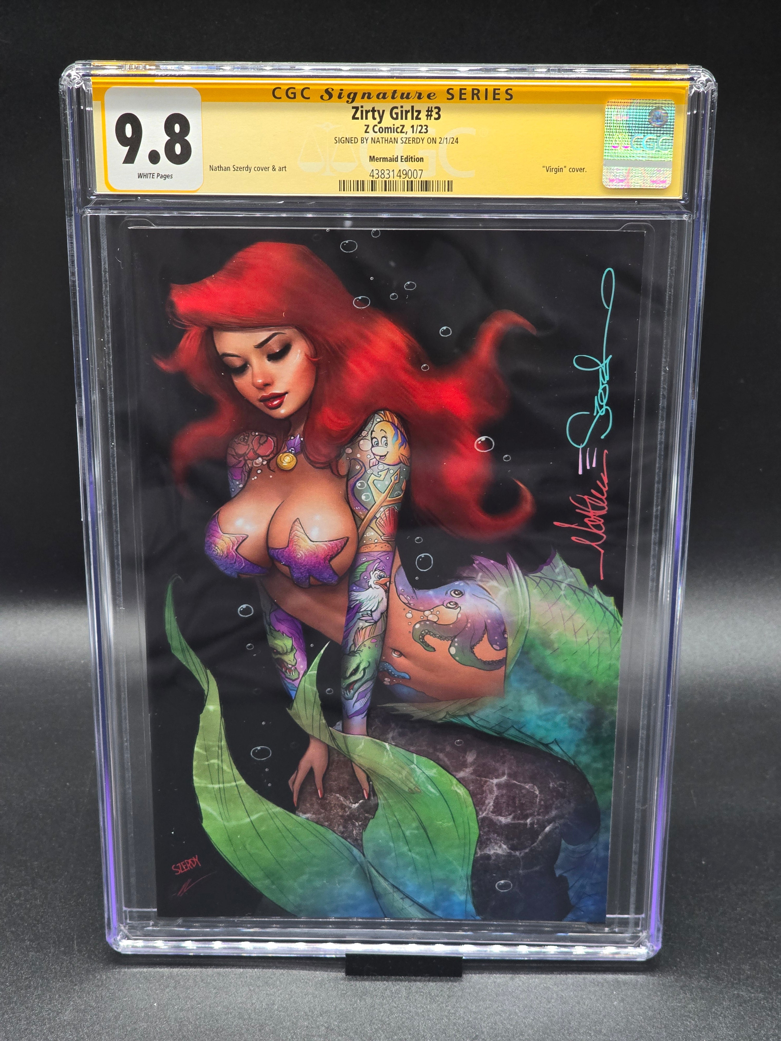 Zirty Girlz #3 2023 CGC SS 9.8 signed Szerdy (Mermaid Ed virgin cover)