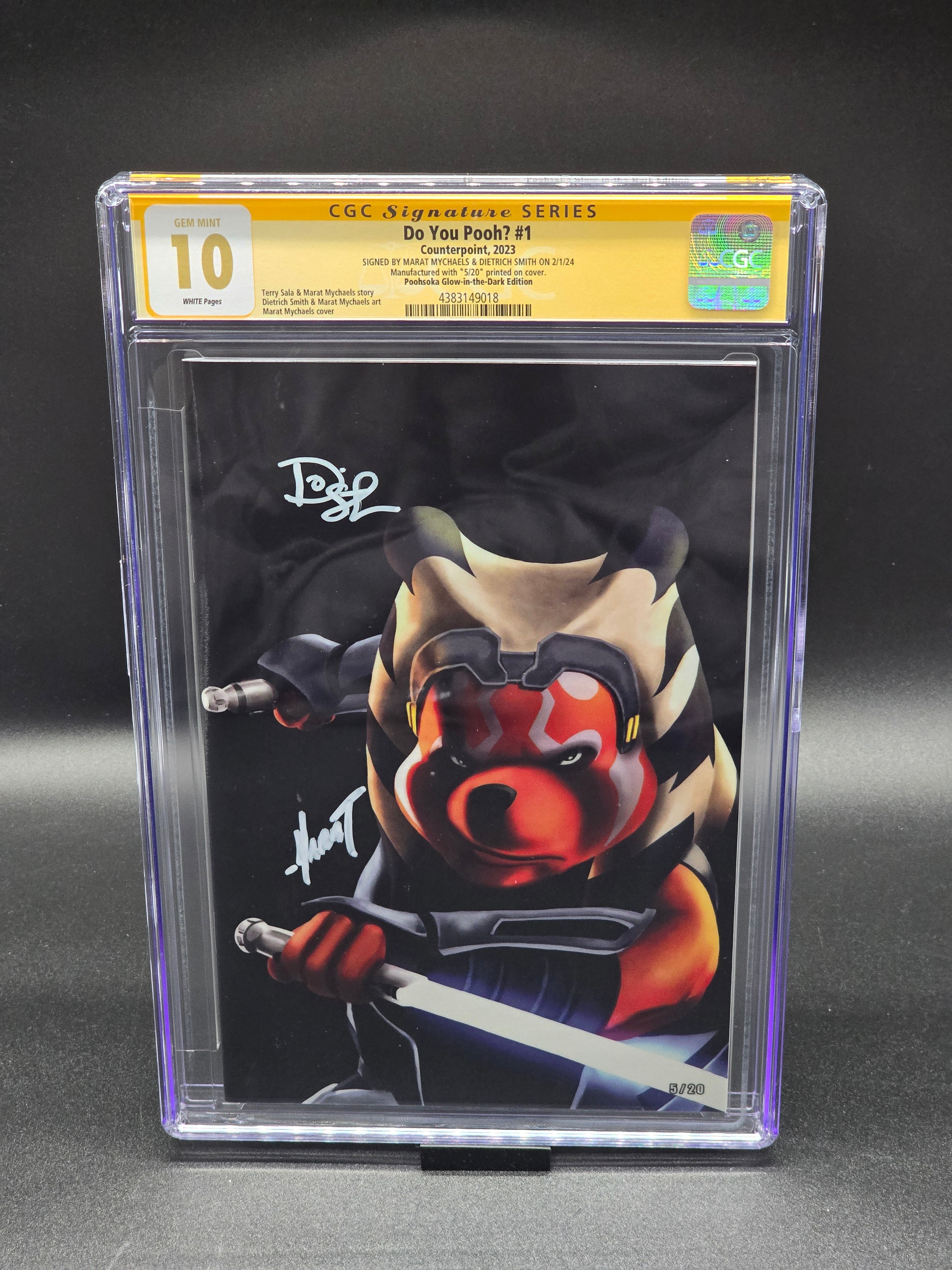 Do You Pooh? #1 2023 CGC SS 10 (Poohsoka Glow-in-the-Dark Ed) signed Marat Mychaels and Dietrich Smith