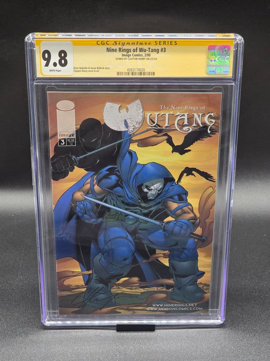Nine Rings of Wu-Tang #3 2/00 CGC SS 9.8 variant cover Signed by Clayton Henry