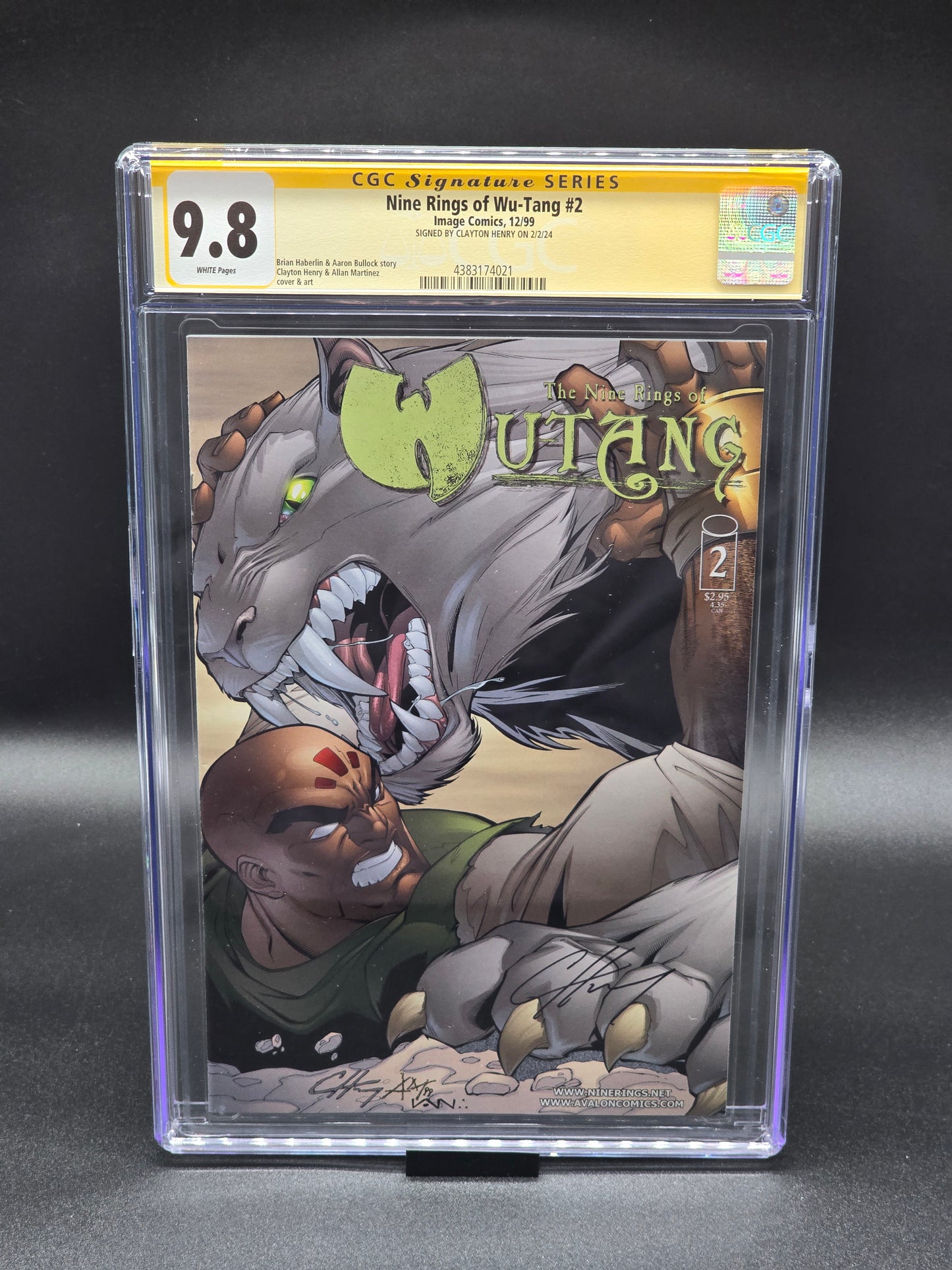Nine Rings of Wu-Tang #2 12/99 CGC SS 9.8 variant cover Signed by Clayton Henry