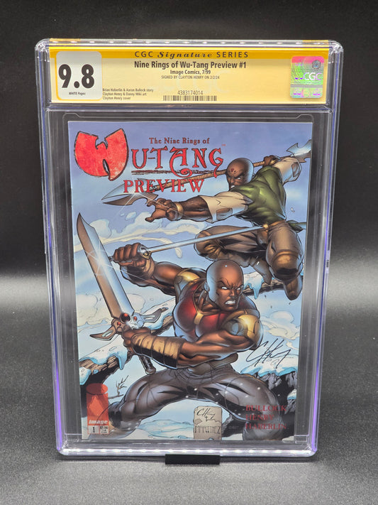 Nine Rings of Wu-Tang Preview #1 7/99 CGC SS 9.8 Signed by Clayton Henry