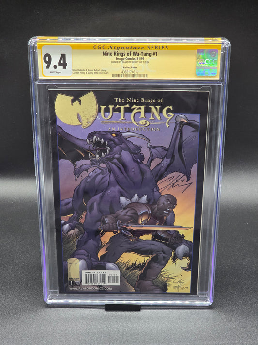 Nine Rings of Wu-Tang #1 11/99 CGC SS 9.4 variant cover Signed by Clayton Henry