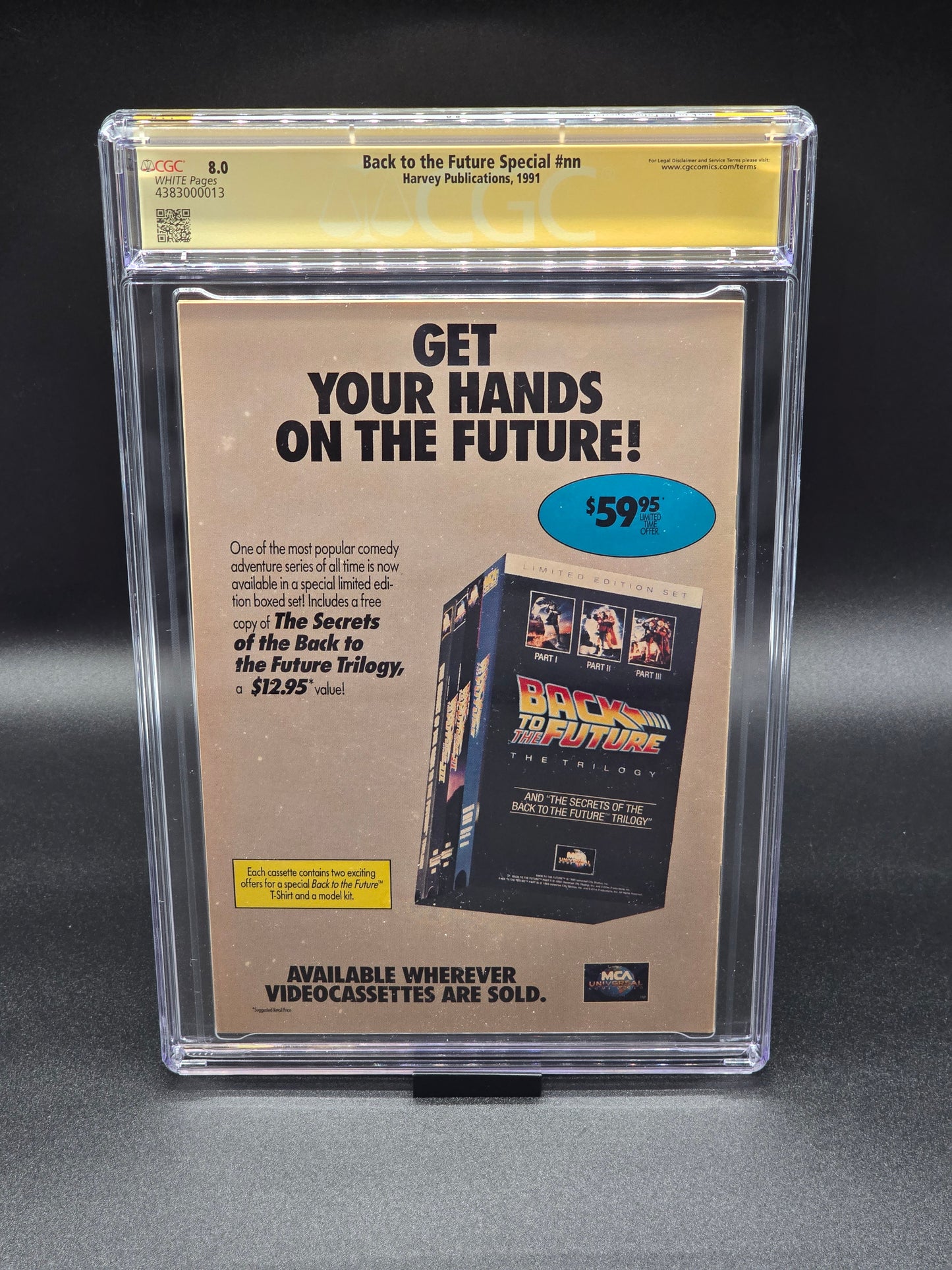 Back to the Future Special 1991 CGC SS 8.0 signed Michael J. Fox, Christopher Lloyd, Lea Thompson, and Tom Wilson