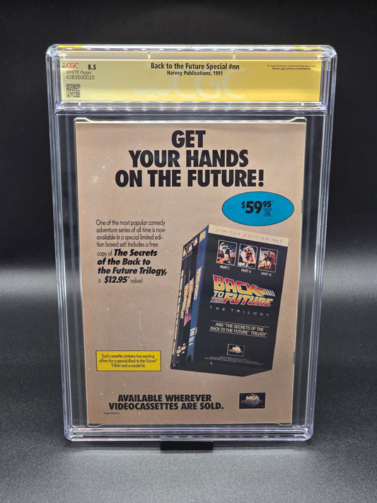 Back to the Future Special 1991 CGC SS 8.5 signed Michael J. Fox, Christopher Lloyd, Lea Thompson, and Tom Wilson