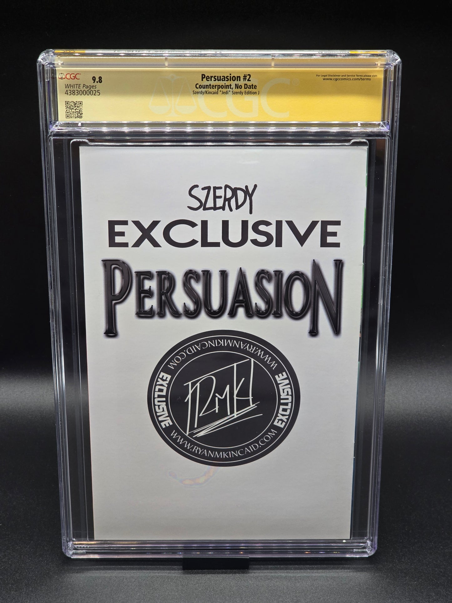 Persuasion #2 CGC SS 9.8 (Szerdy/Kincaid Jedi Szerdy ed. J) signed Szerdy and Ryan Kincaid