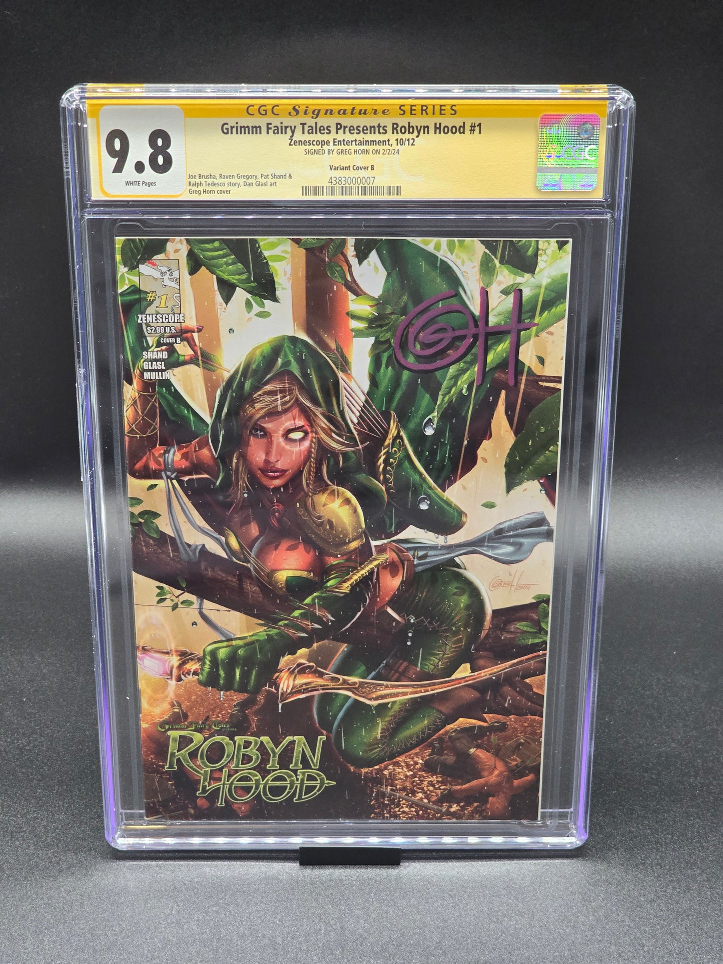 Grimm Fairy Tales Presents Robyn Hood #1 CGC SS 9.8 (variant cover B) Signed by Greg Horn
