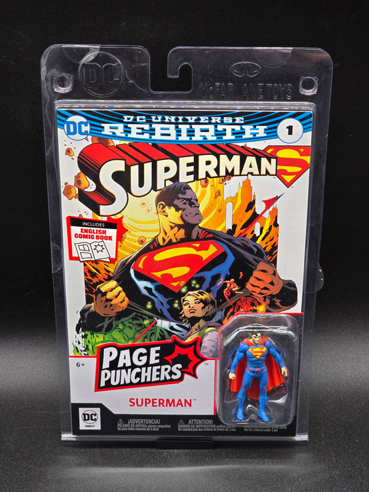 SUPERMAN 3″ FIGURE WITH COMIC Page Punchers McFarlane