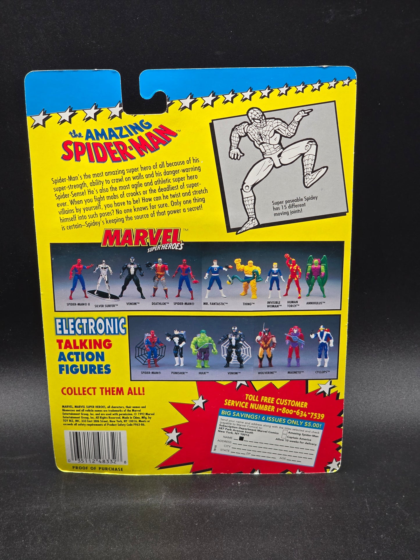Amazing Spider-Man Marvel Super Heroes Toybiz 1992