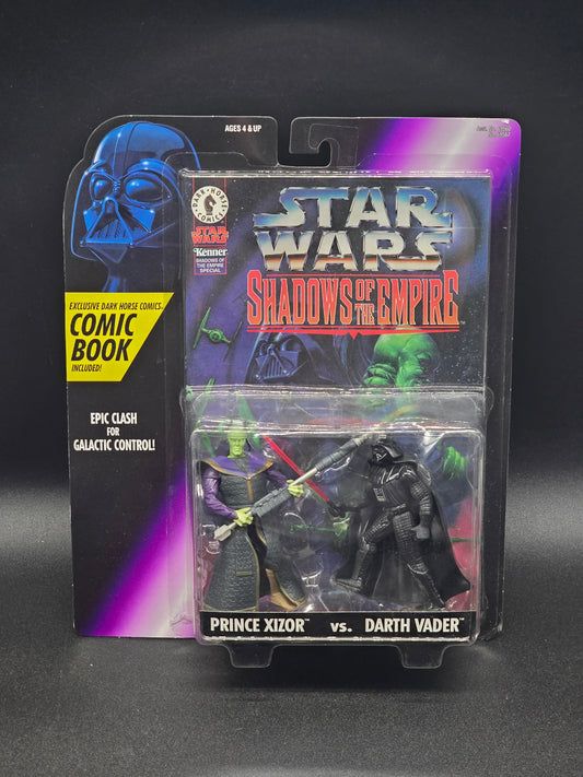 Prince Xizor vs Darth Vader Star Wars Shadow of the Empire 1996 Kenner with comic