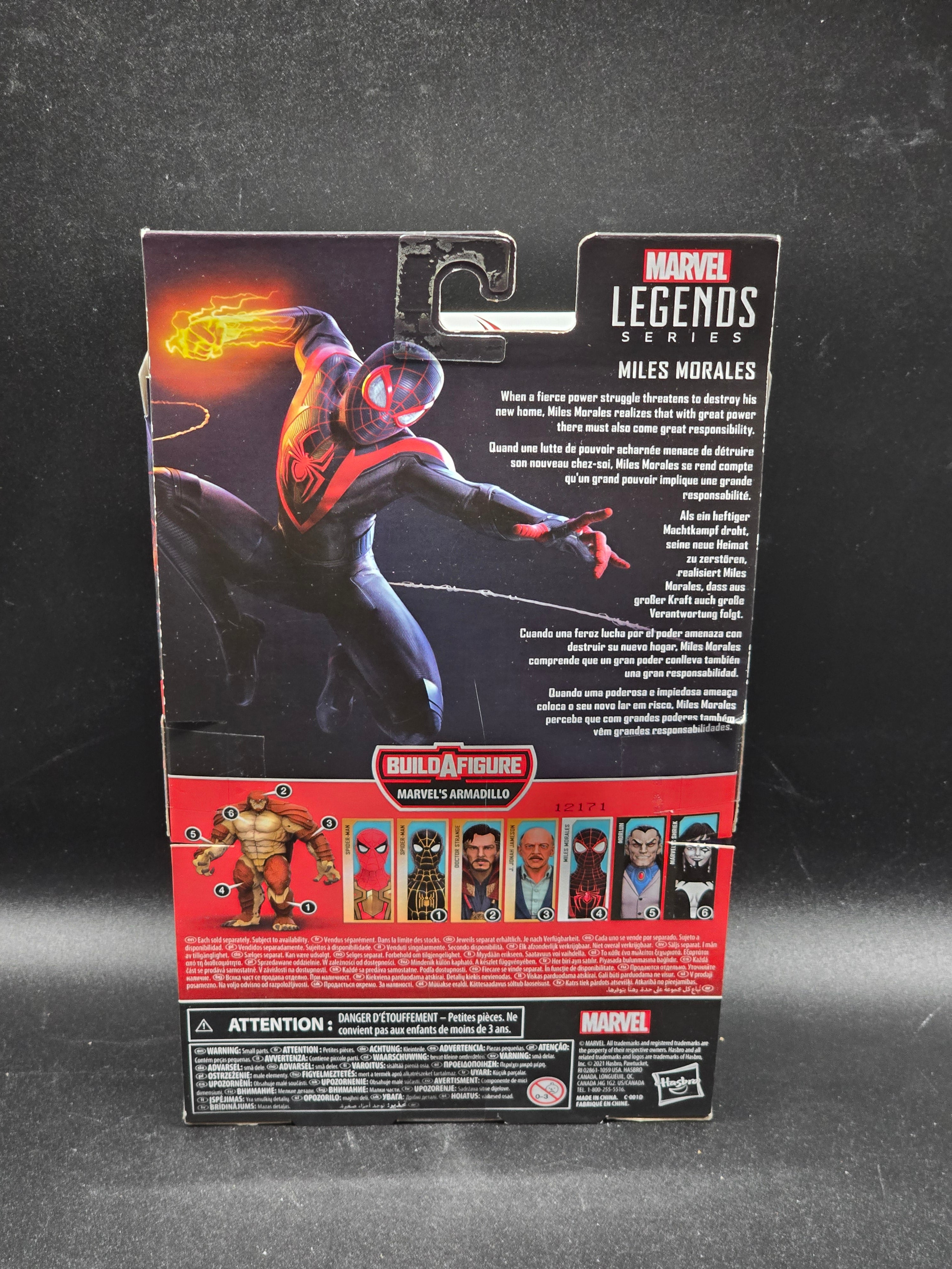 Miles Morales Gamer Verse Marvel Legends 2021 Spider-Man BAF Armadillo