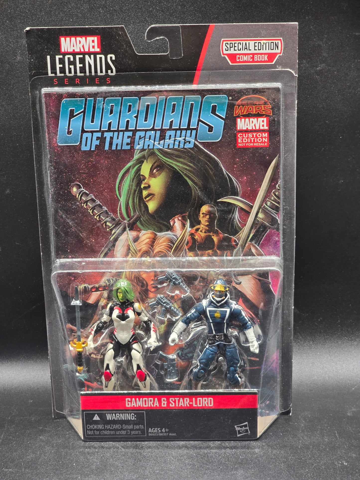 Gamora and Star-Lord with comic Marvel Legends 3.75 2015