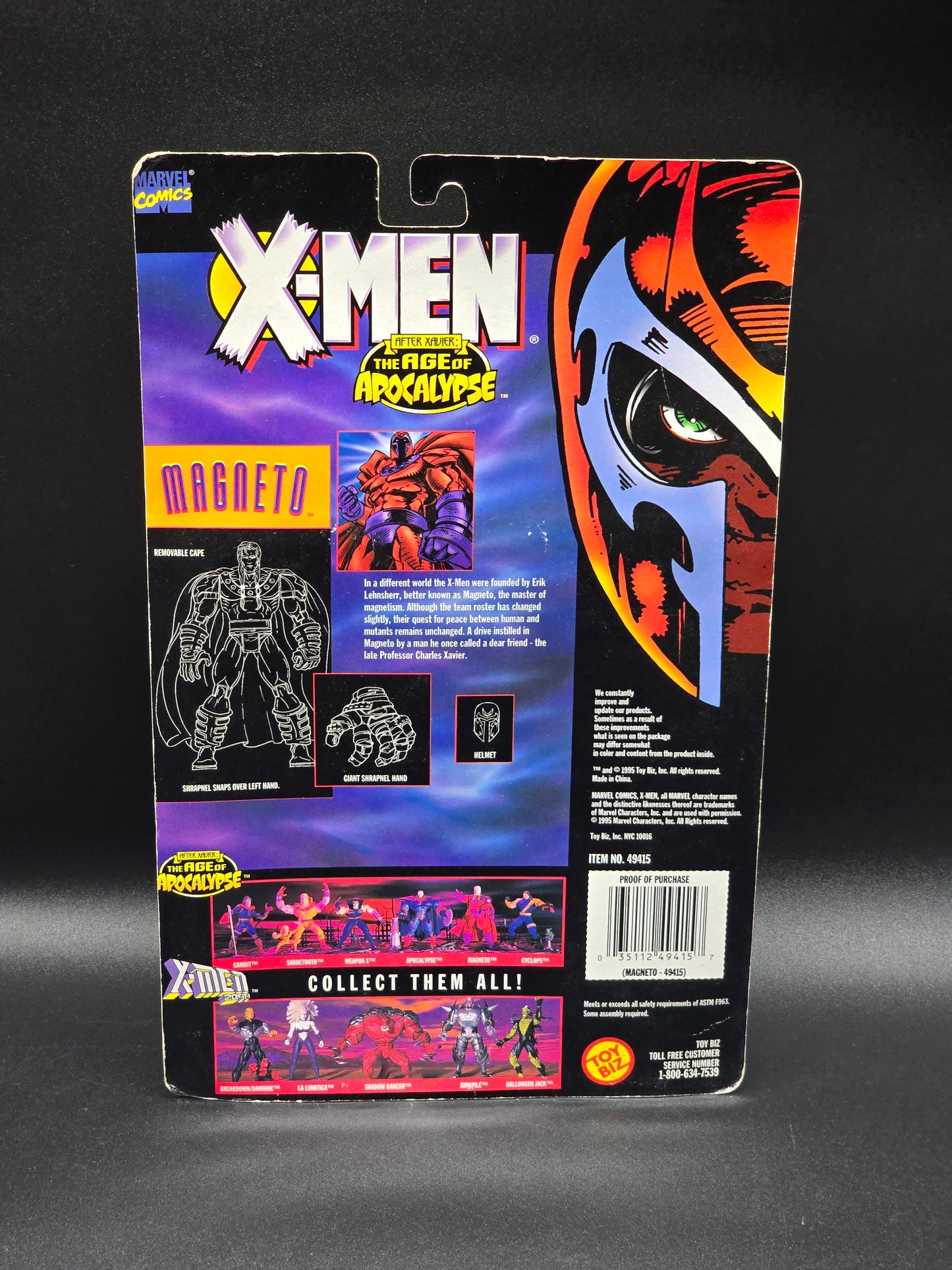 Magneto (Removable Helmet & Shrapnel Hand) X-Men: Age of Apocalypse 5 in. Action Figure Toybiz 1995