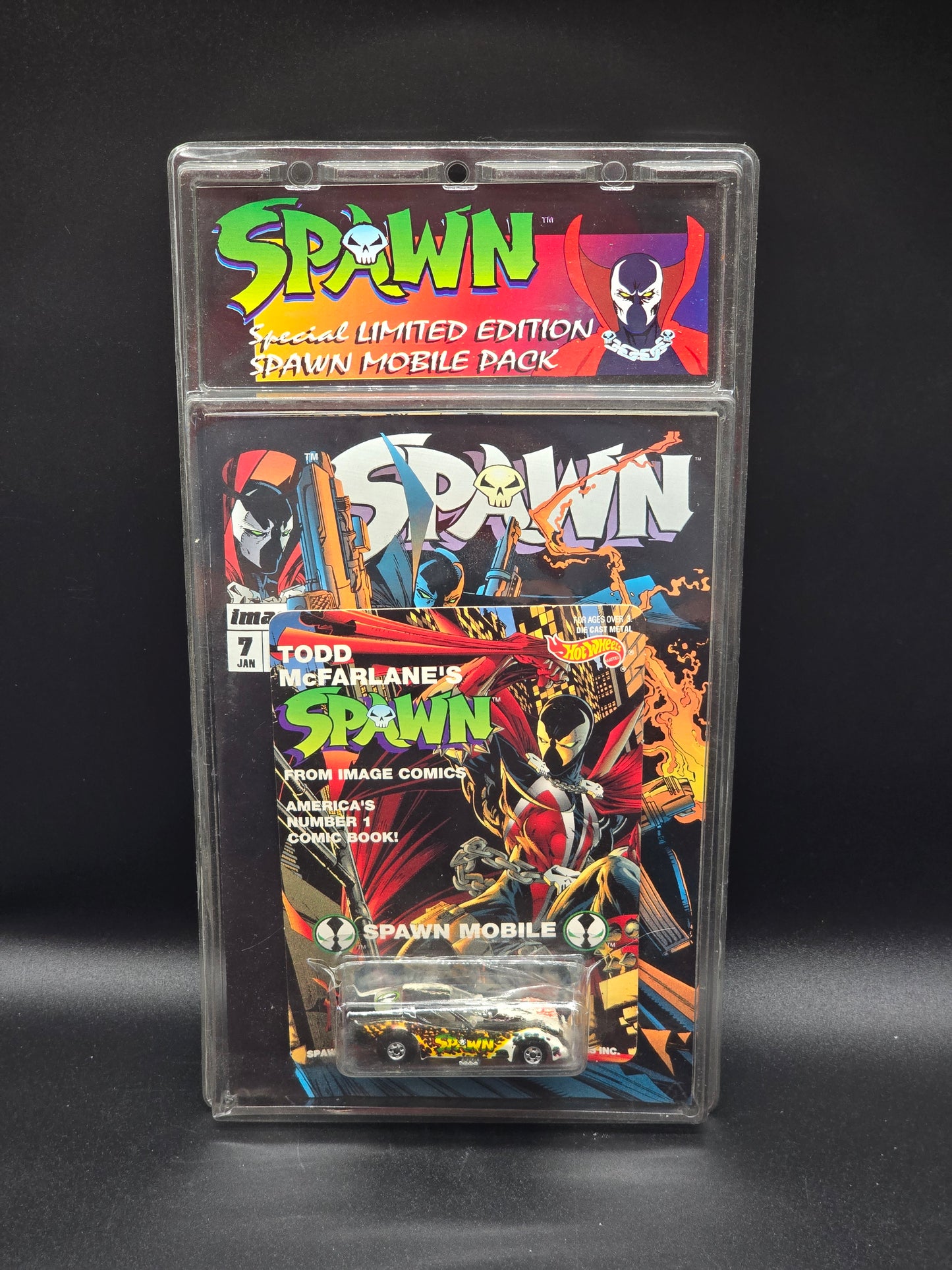 Spawn Mobile Hot Wheels with Spawn comic issue #7 1994