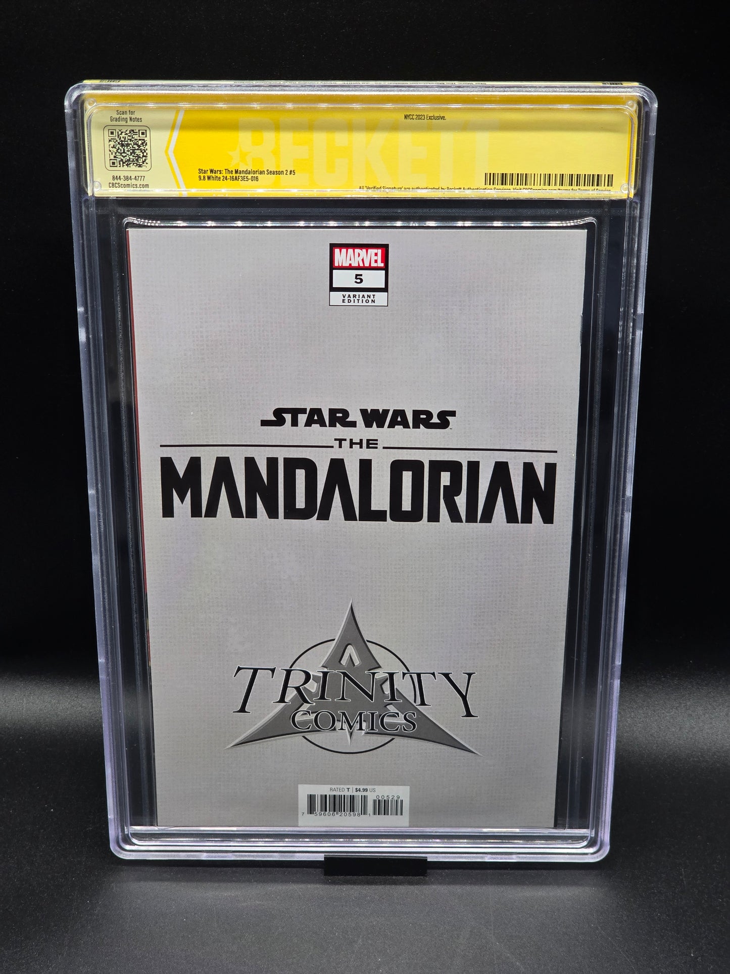 MANDALORIAN #5 NYCC Black and White VIRGIN DRESS SIGNED BY ROSARIO DAWSON  CBCS 9.8