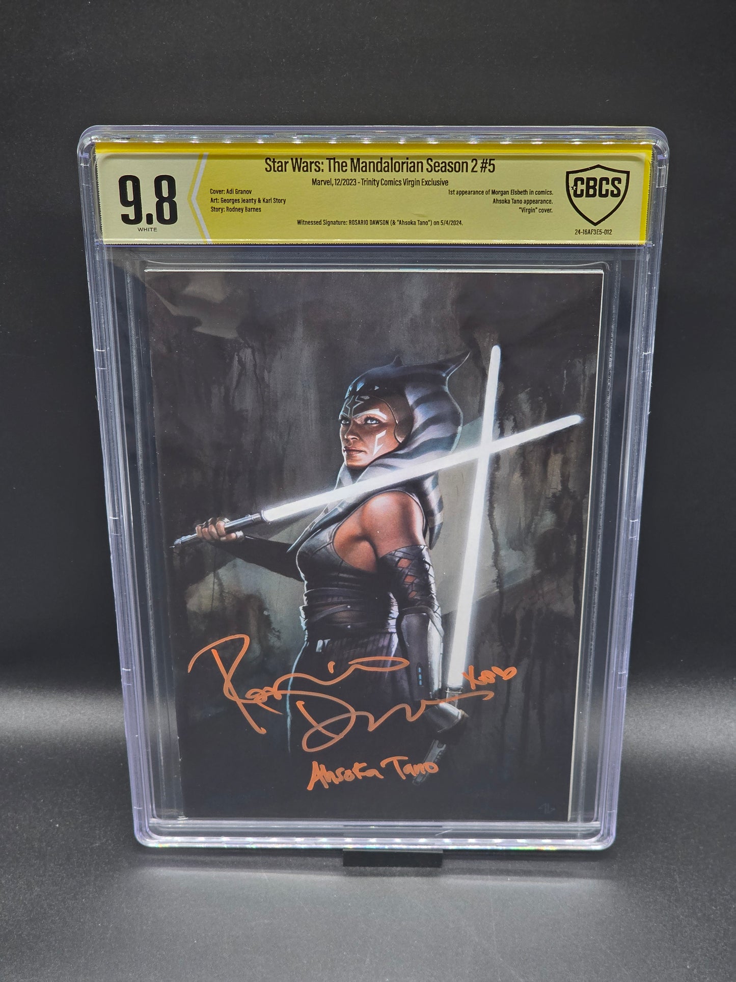 MANDALORIAN #5 NYCC VIRGIN DRESS SIGNED BY ROSARIO DAWSON  CBCS 9.8