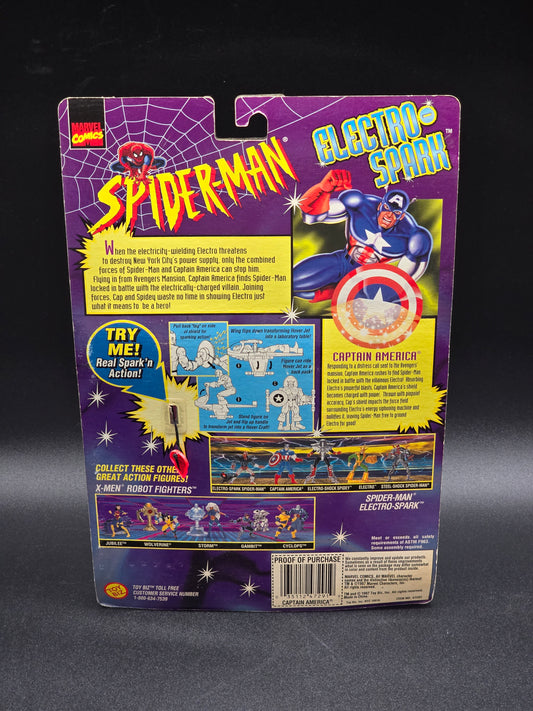 Captain America Spider-Man Electro-Spark Toybiz 1997