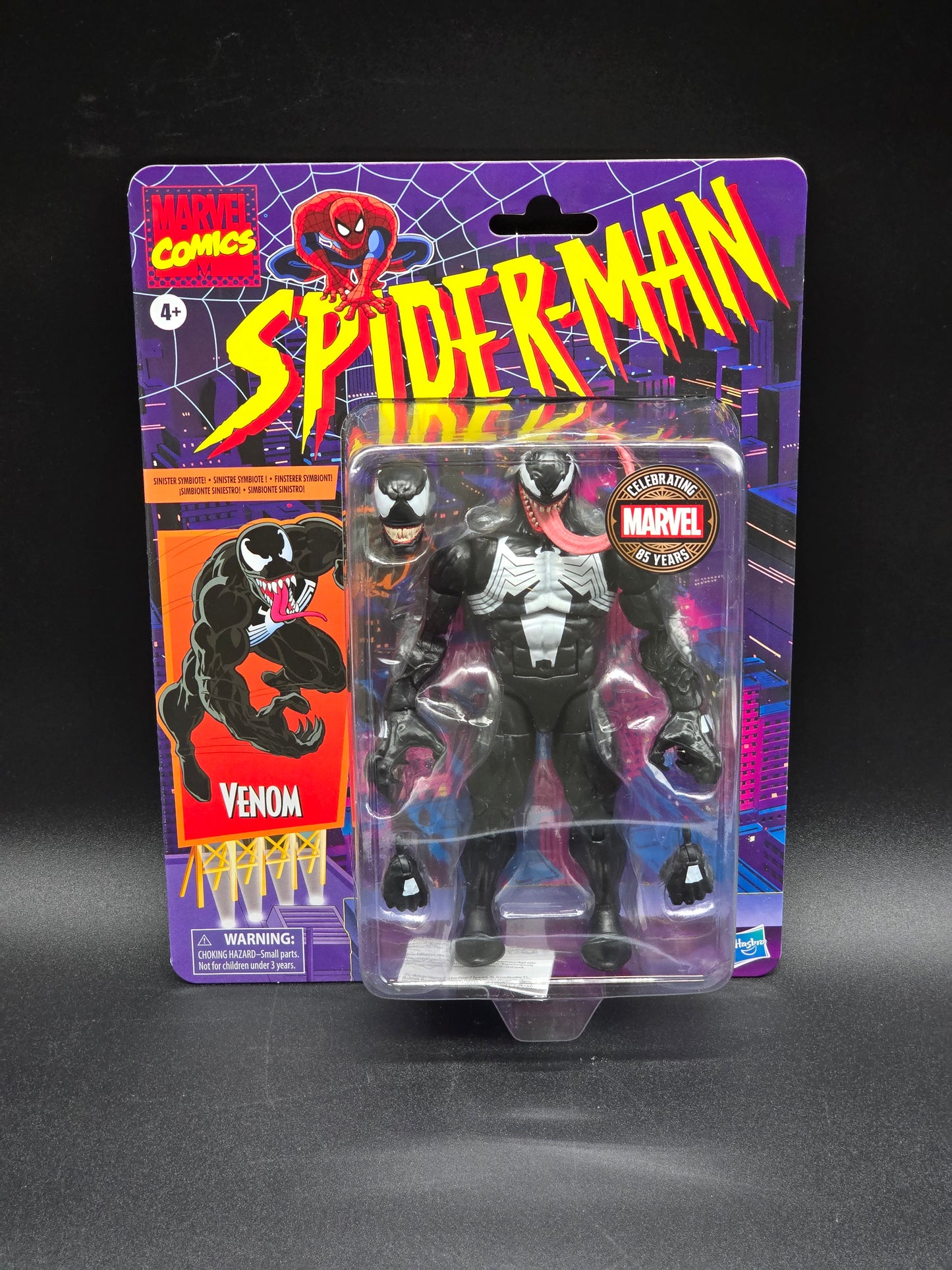FIGURINE MARVEL LEGENDS Vintage Rétro Symbiote Costume Noir Araignée FIGURINE MARVEL LEGENDS Vintage Rétro Symbiote Costume Noir Araignée