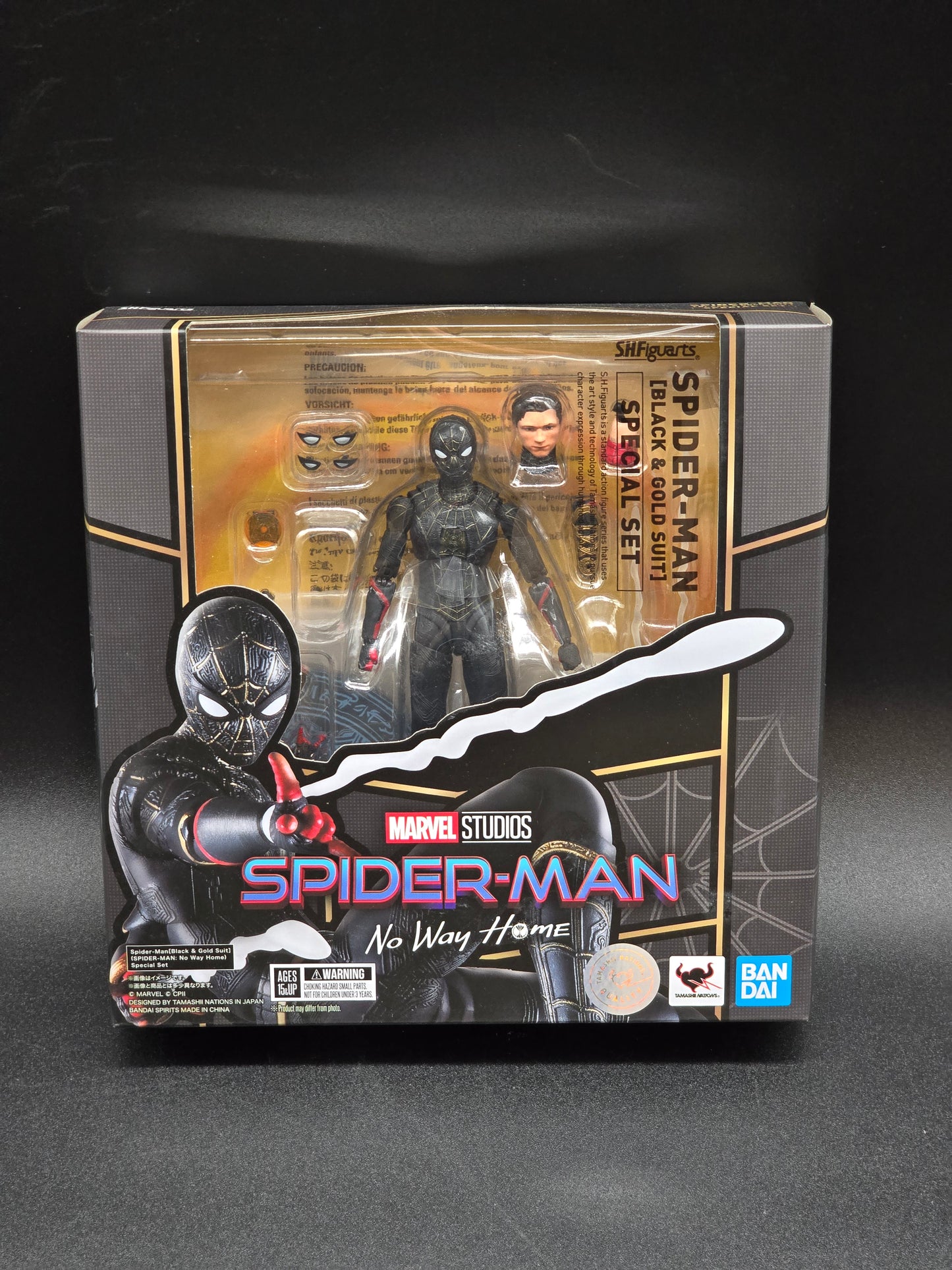 Spider-Man (black gold suit) Spider-Man No Way Home S.H Figuarts Special set