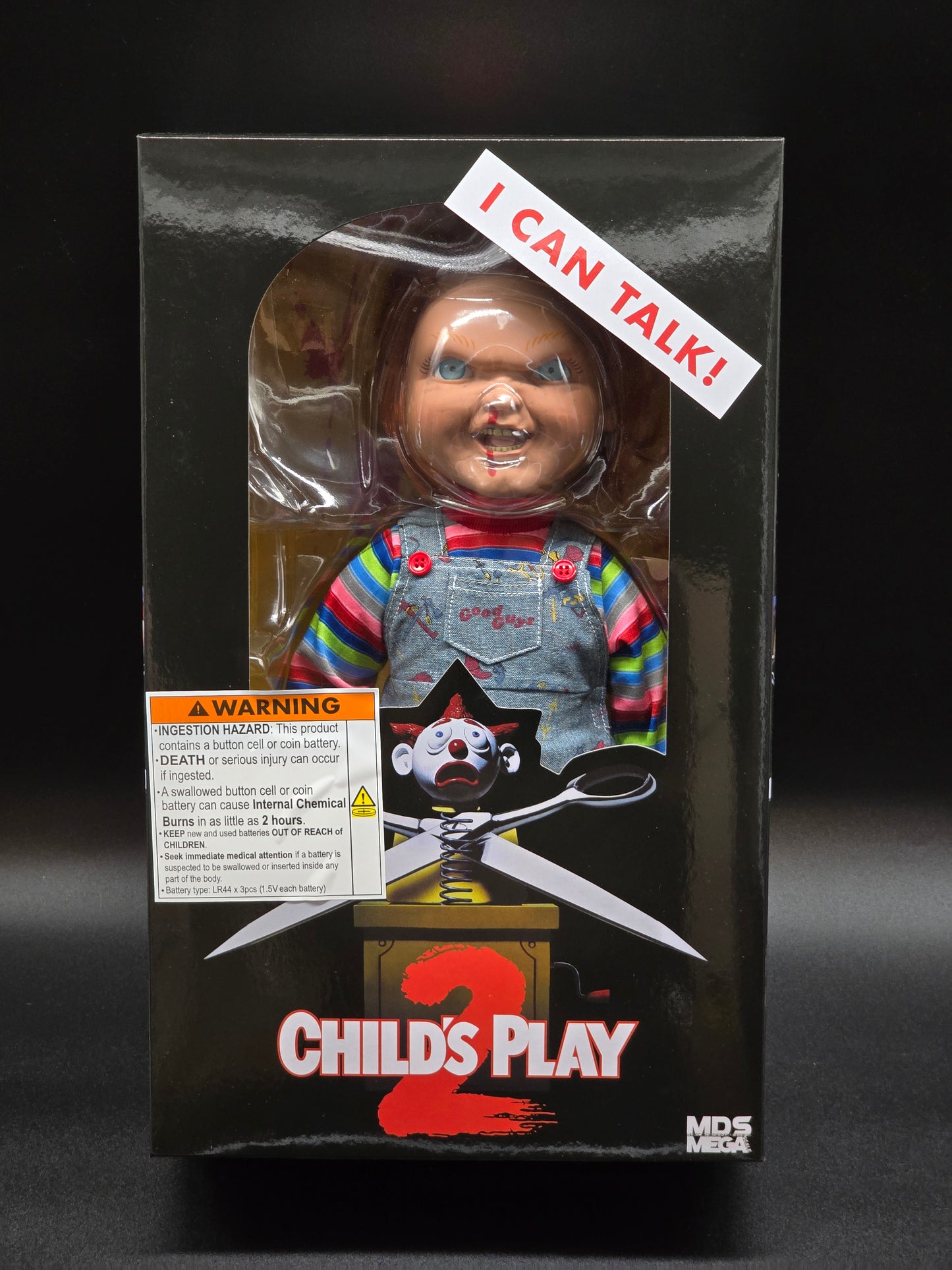 Menacing Chucky Child's Play 2, 15" Mega Scale Talking Doll M.D.S. Figures