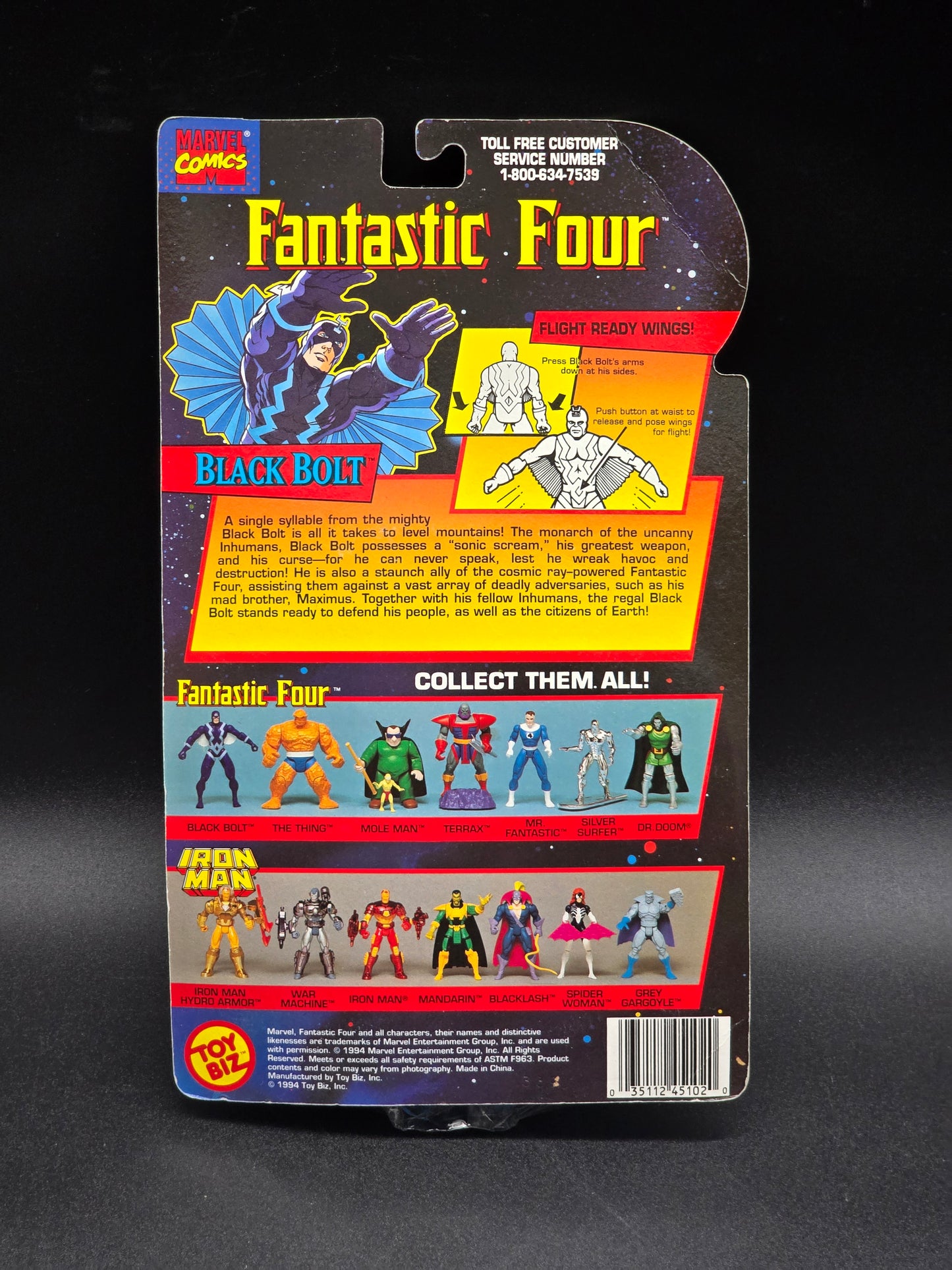 Black Bolt Fantastic Four 1994 Toybiz