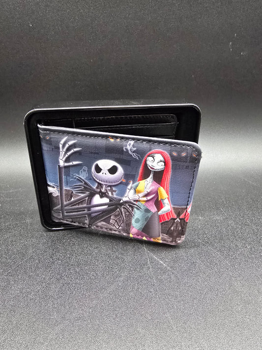 Nightmare Before Christmas 4-Character Group Cemetery Scene Bi-Fold Wallet