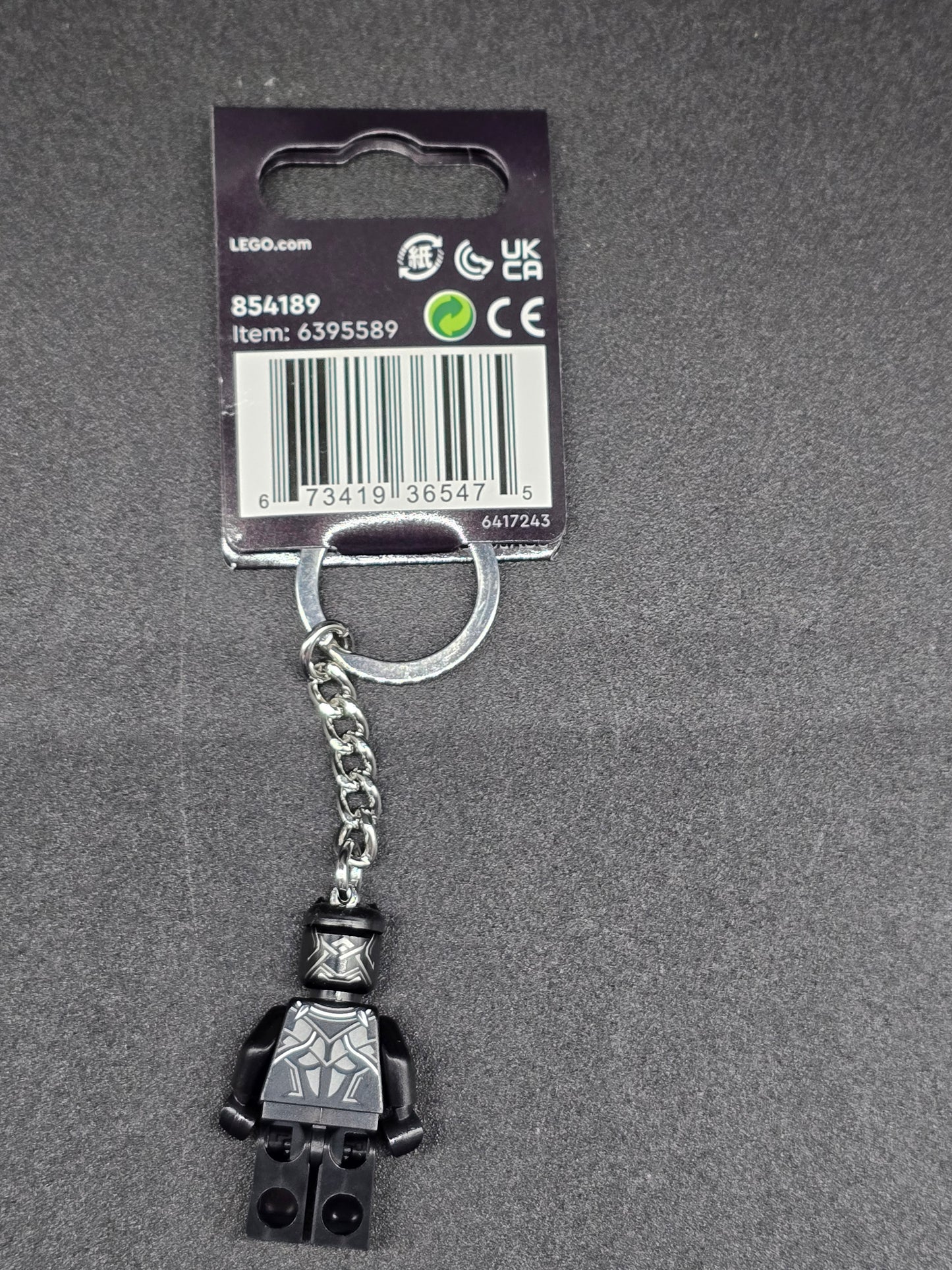 Black Panther Lego minifigure keychain