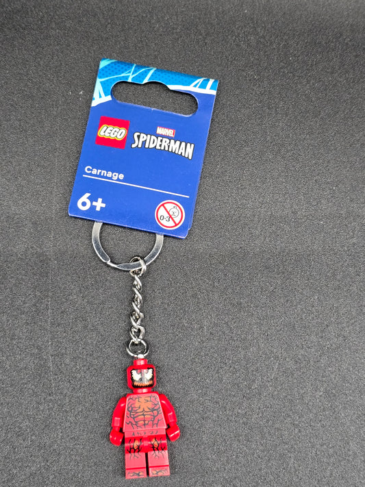 Carnage Lego minifigure keychain