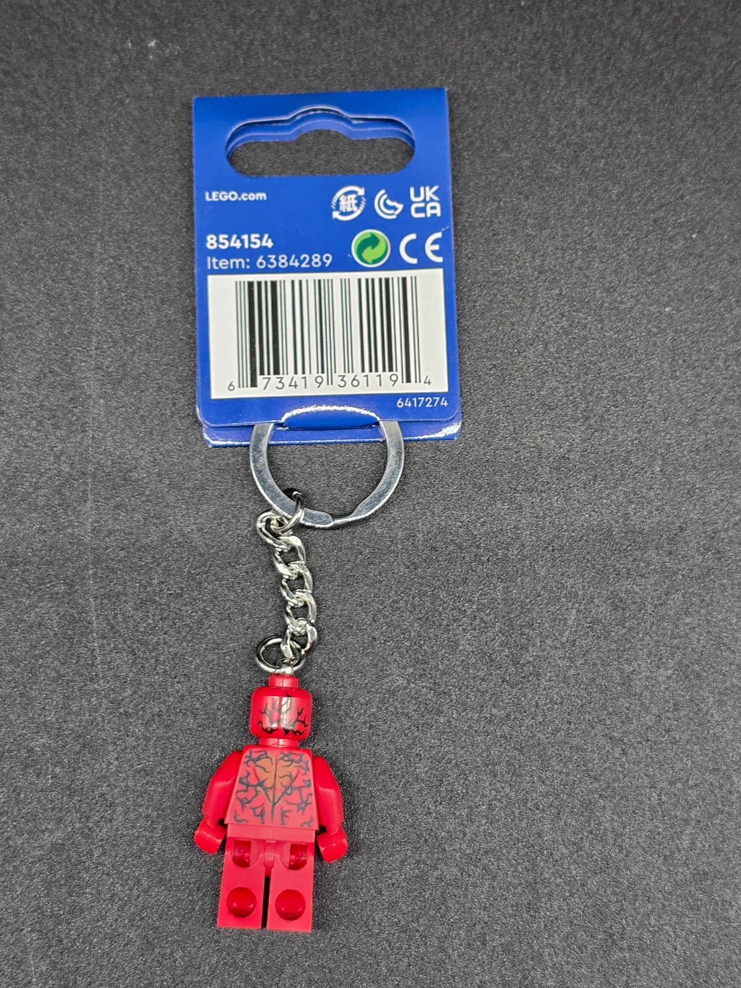 Carnage Lego minifigure keychain