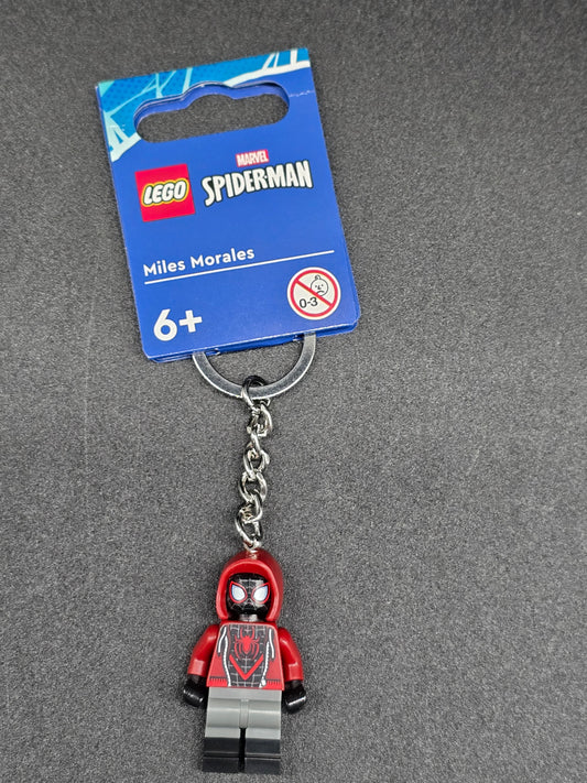 Miles Morales Lego minifigure keychain