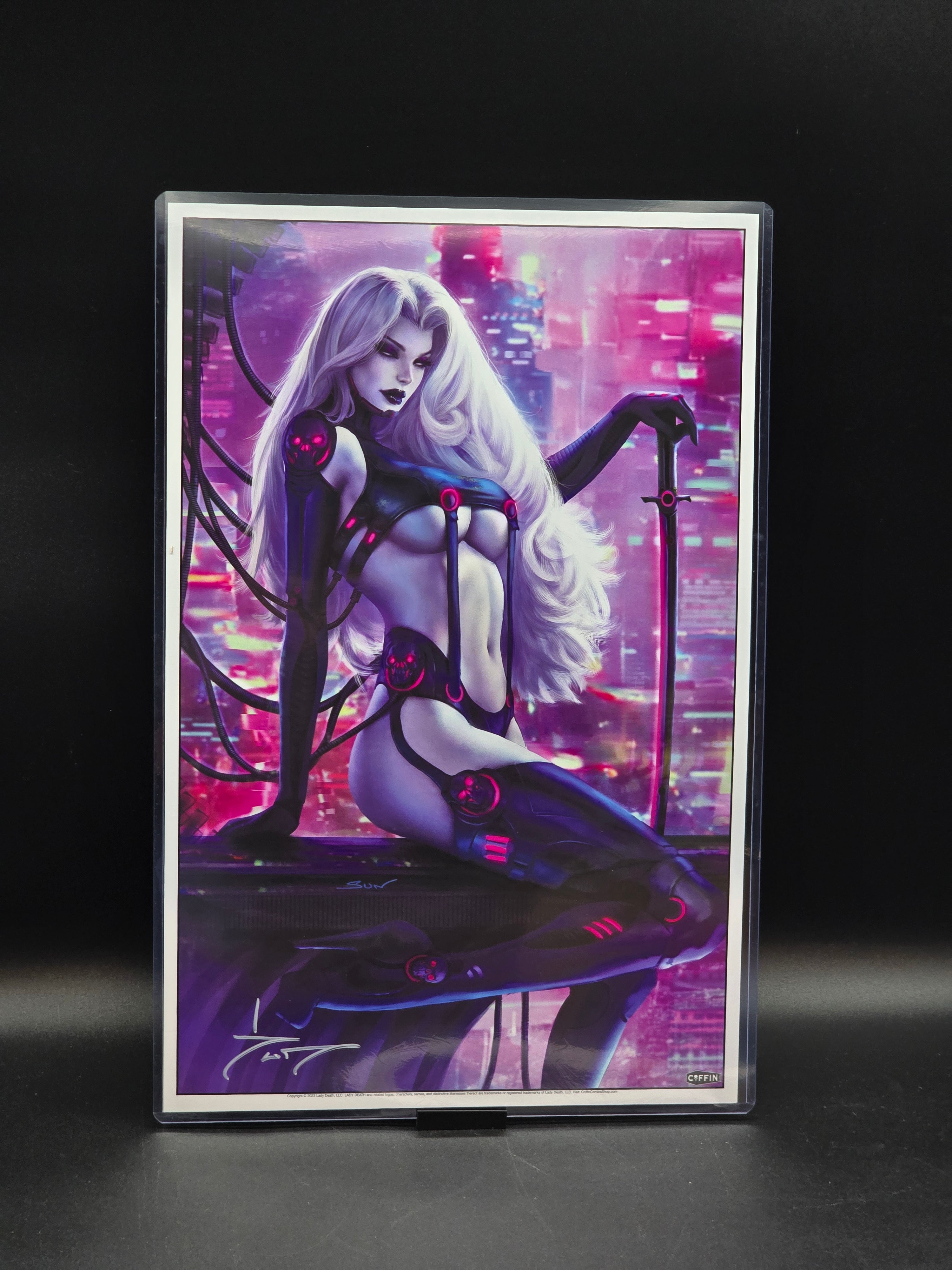 Lady Death Cybernetic Art Print signed Sun Khamunaki