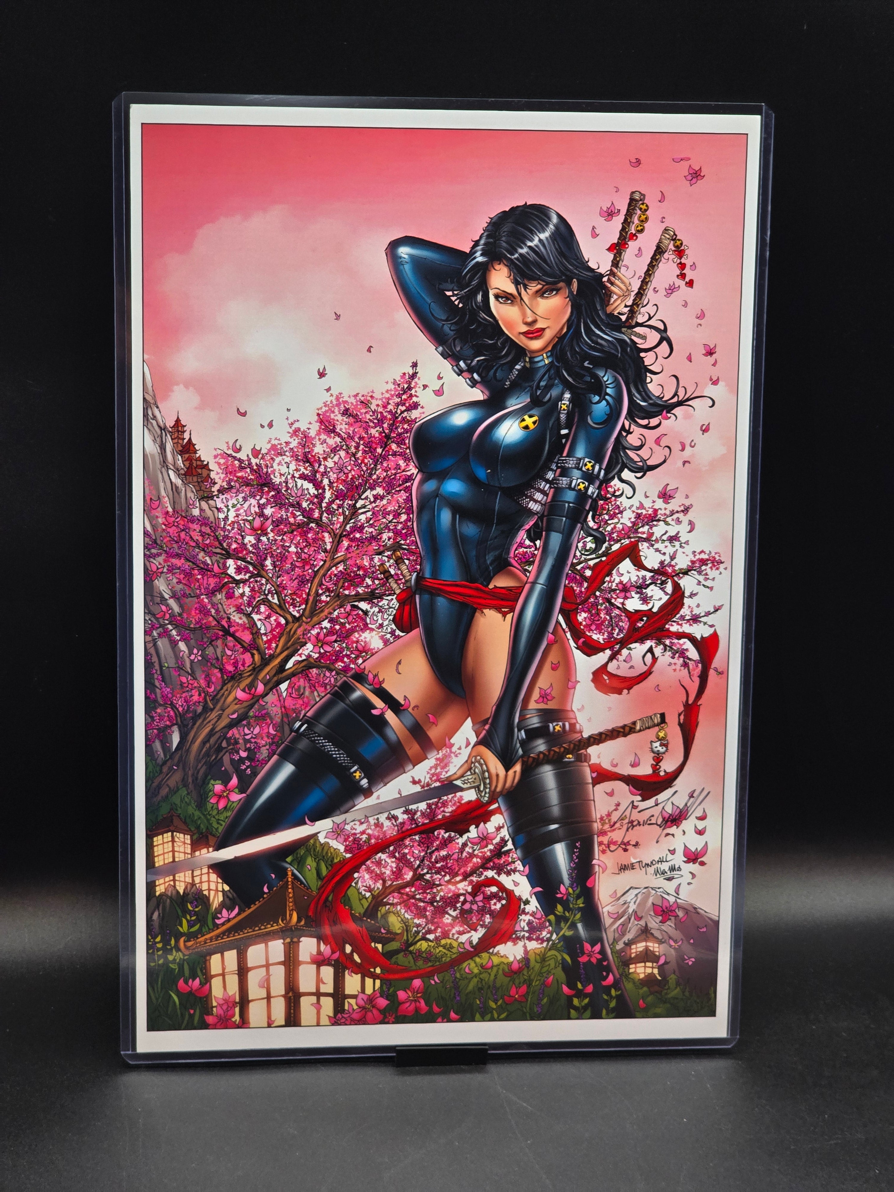 Psylocke Cherries Art Print signed Jamie Tyndall