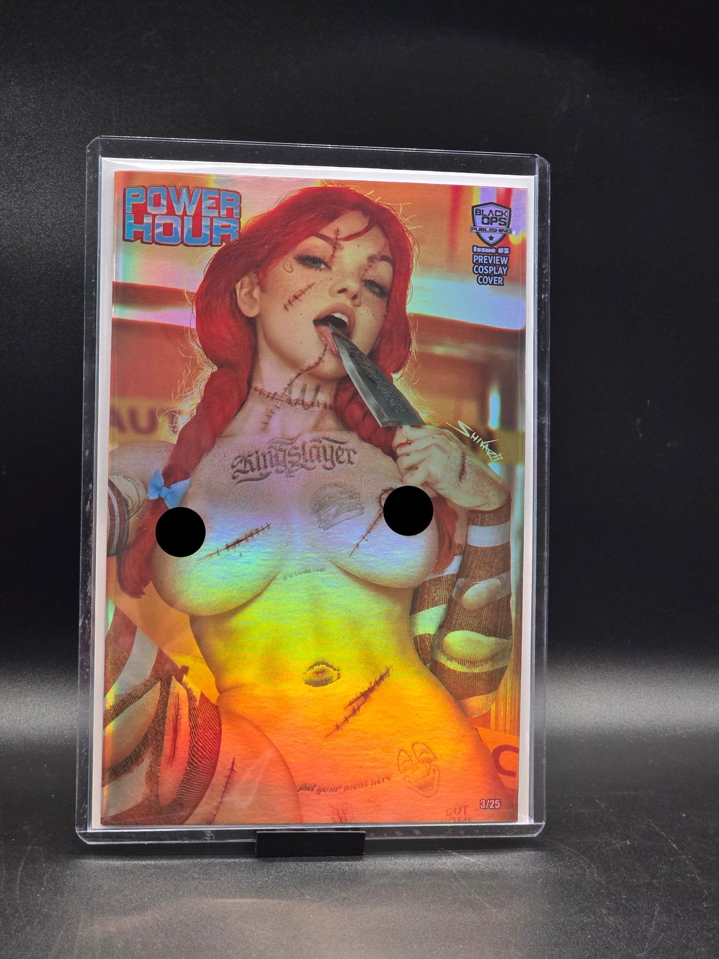 Power Hour #3 Preview Shikarii "Chuck" Bad Girl Naughty Up-Close Cosplay Cover (Holofoil)