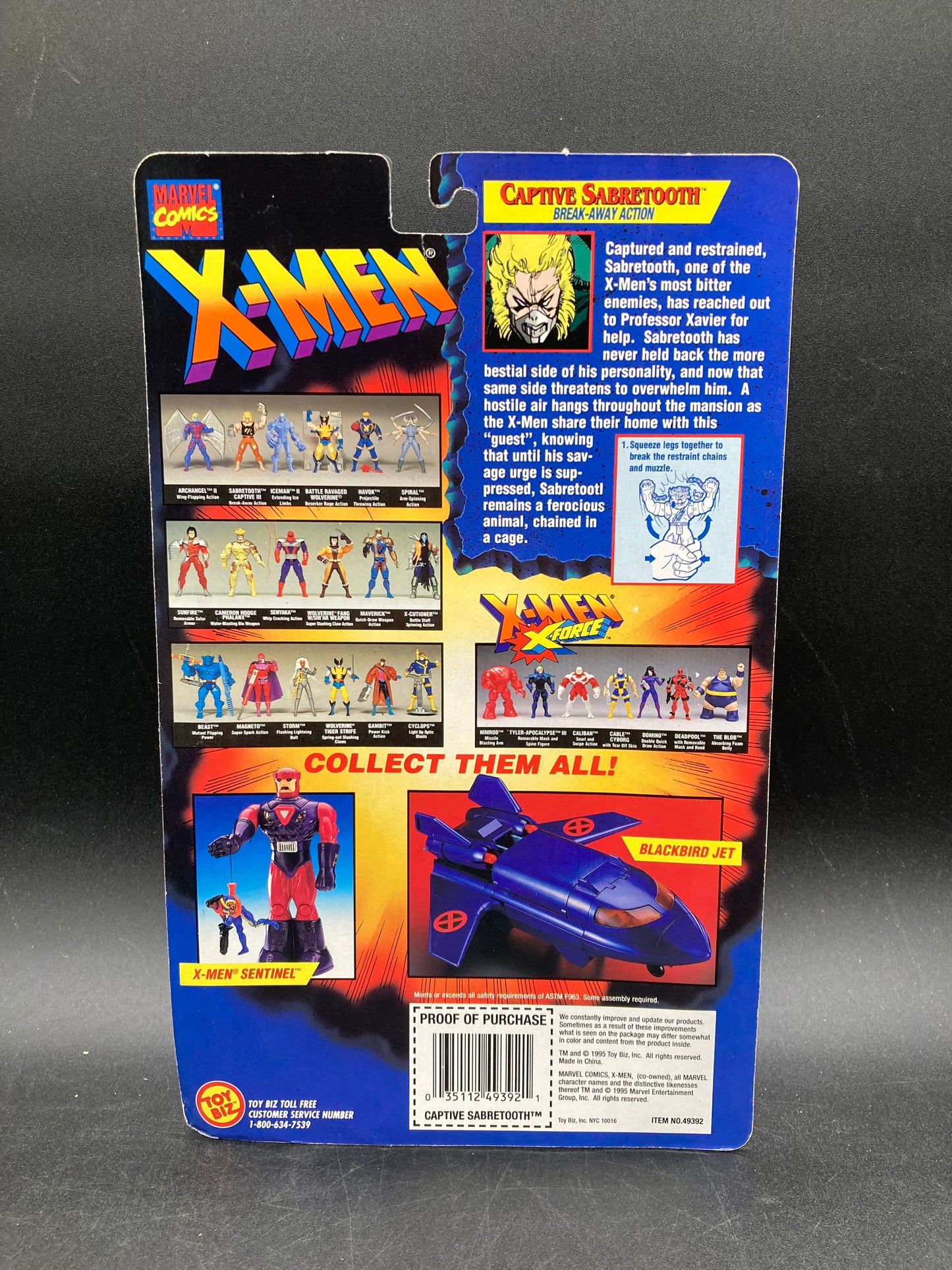 Captive Sabretooth Toybiz X-Men Figure 1995