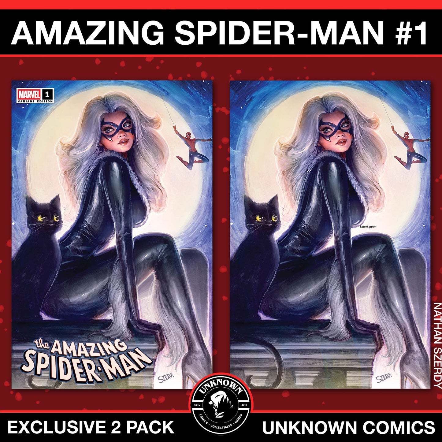 [2 pack] Amazing Spider-Man #1 Unknown Comics Nathan Szerdy Exclusive Var (04/09/2025)