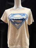 Superman Cream Women's Shirt with Blue and White Logo