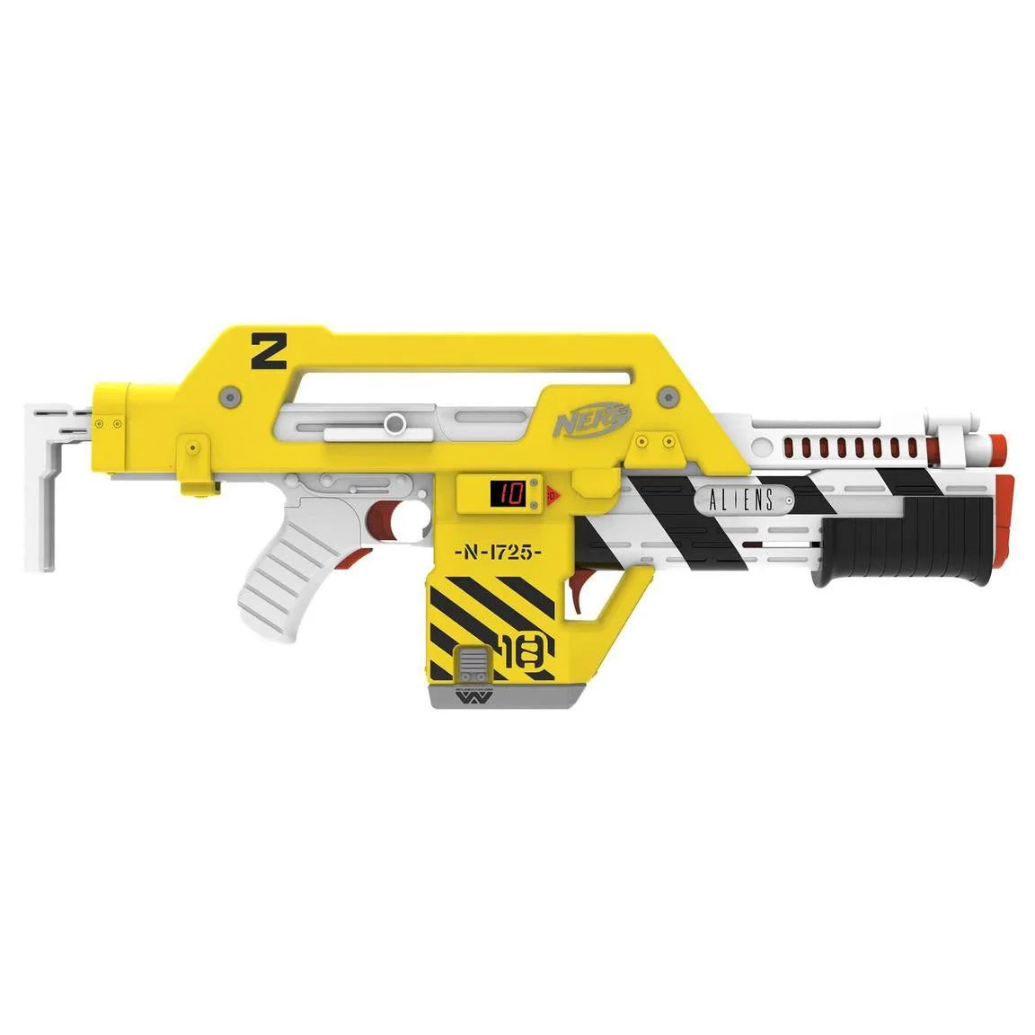 Aliens M41A Pulse Blaster Nerf Limited Edition, Dual Blasting, LCD Dart Counter, Clip, 10 Nerf Elite Darts, 3 Nerf Mega Darts Prop Weapon