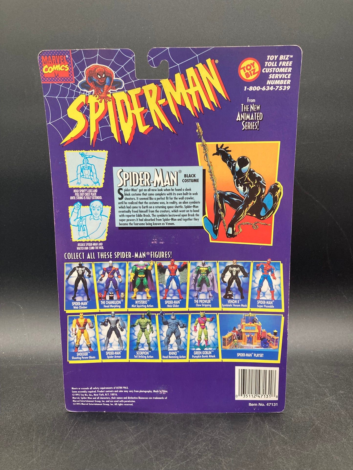 Black Suit Spider-Man Toybiz Spider-Man Animated Series Figure 1995