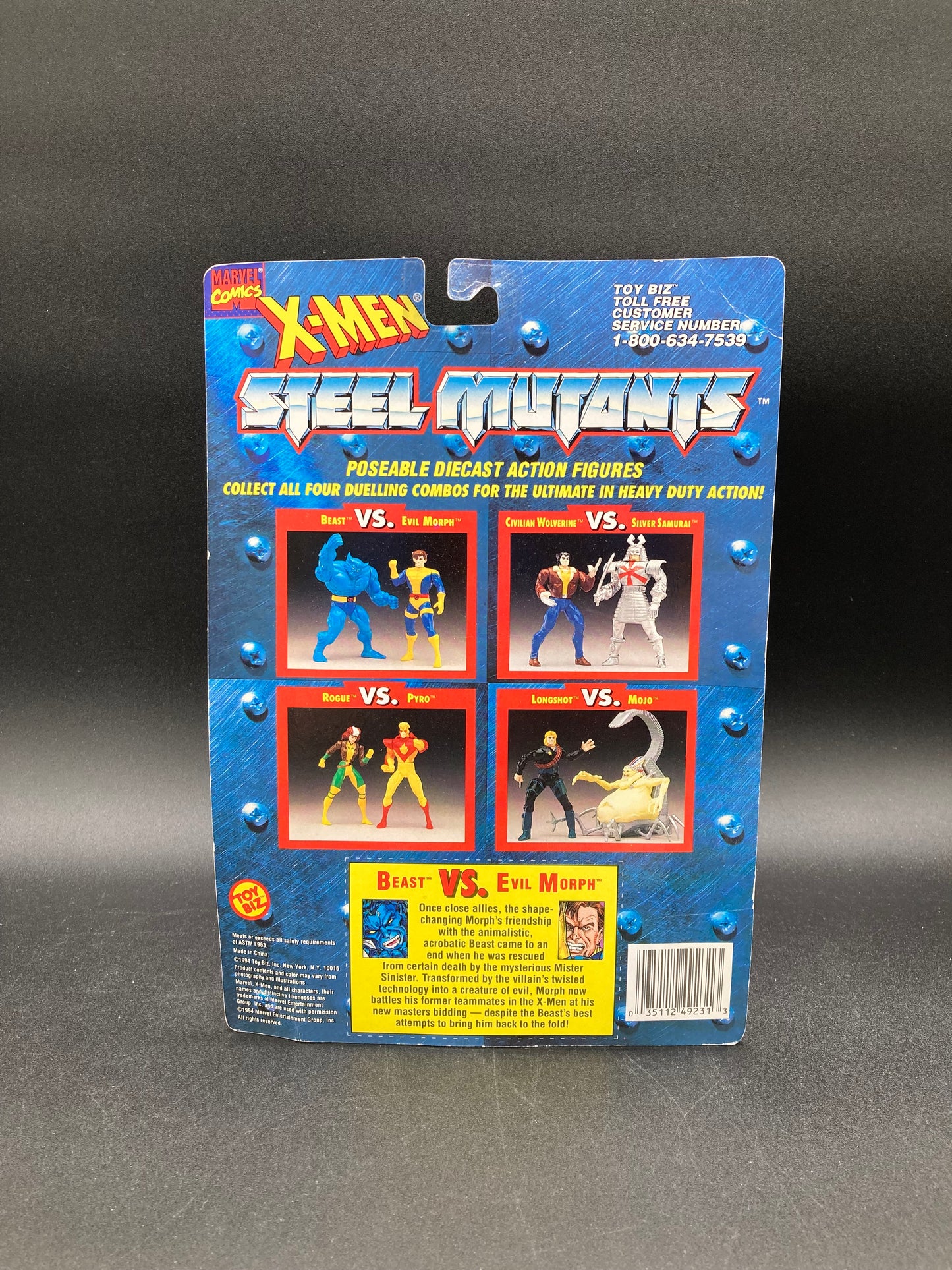 X-Men Steel Mutants Toybiz Beast & Evil Morph Figure Set 1994