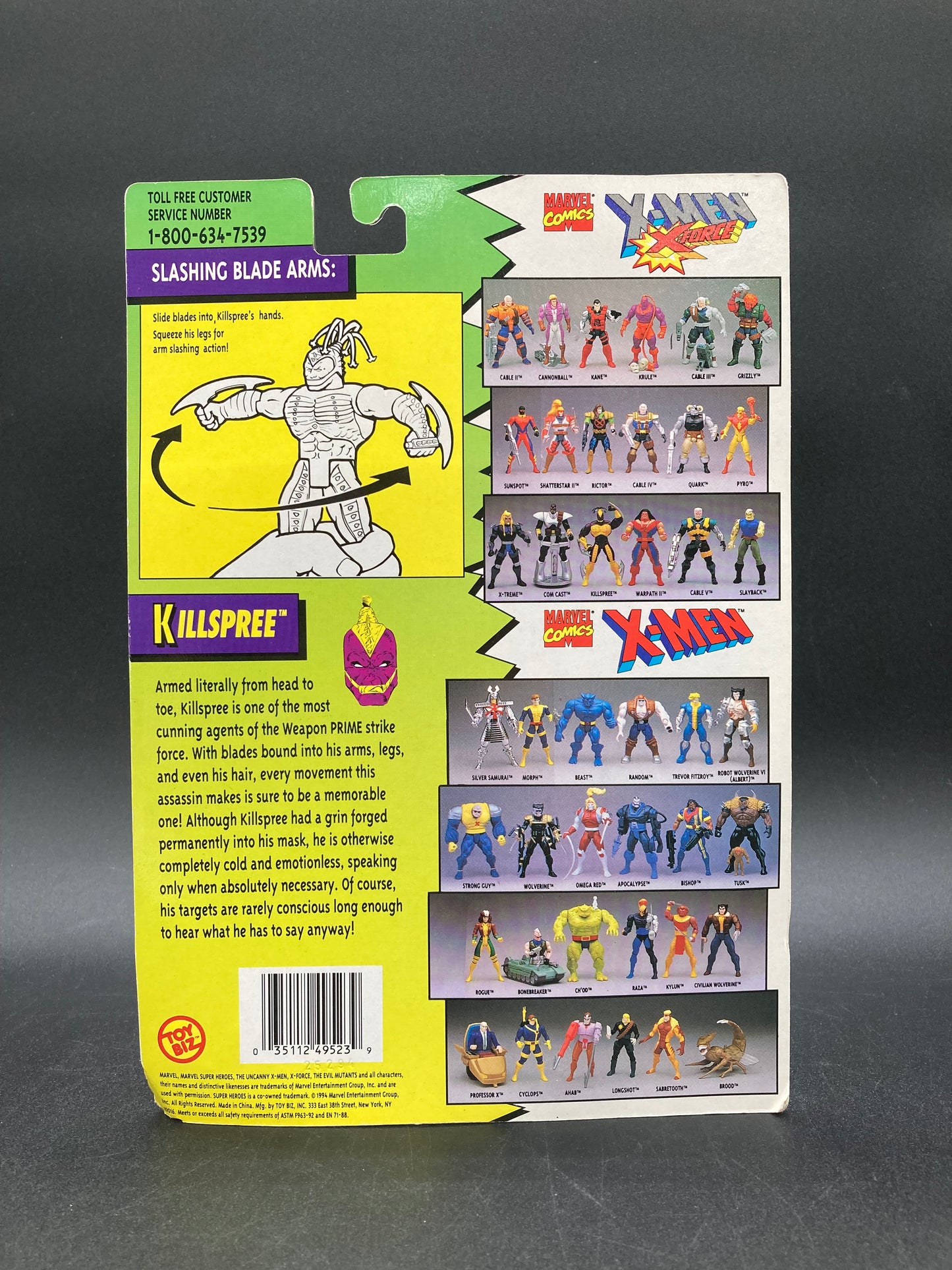 Killspree Toybiz X-Men X-Force Figure 1994