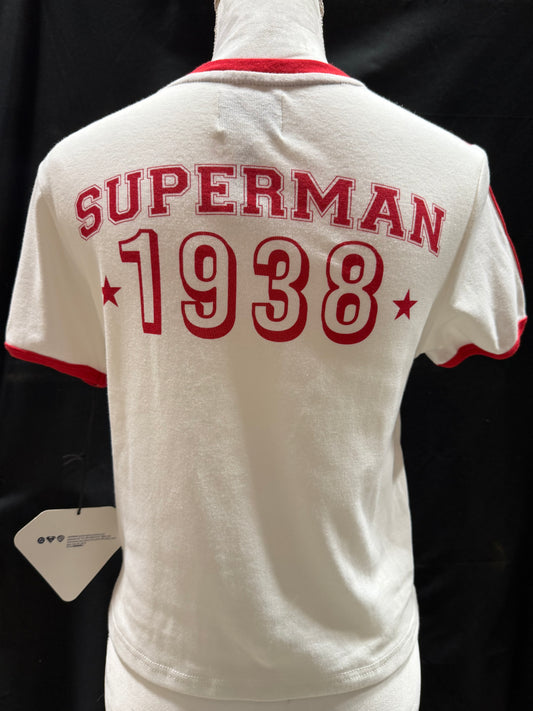 Retro Style Superman T-Shirt with Embroidered "S" Shield