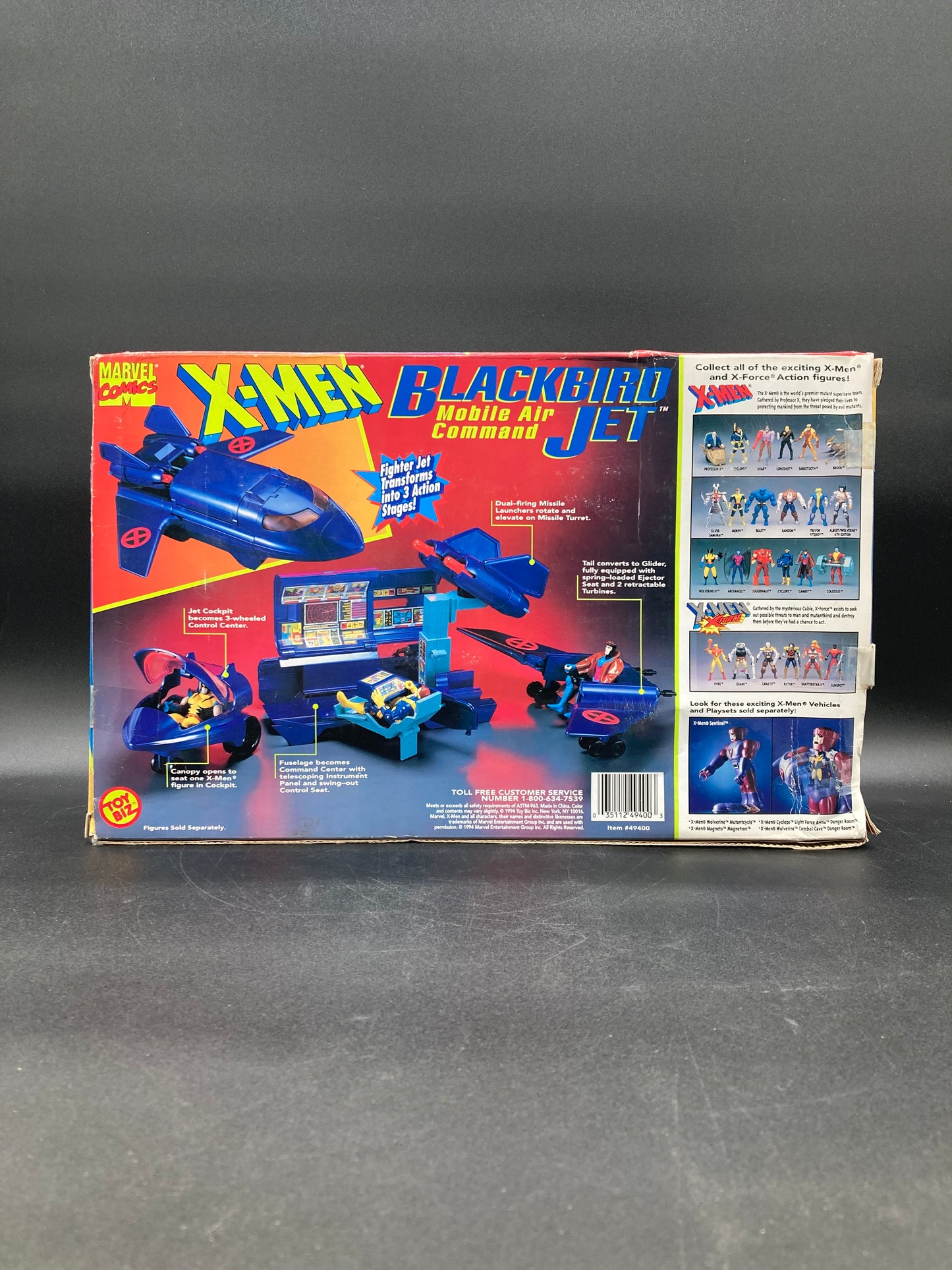 Blackbird Jet Mobil Air Command Toybiz X-Men Playset 1994