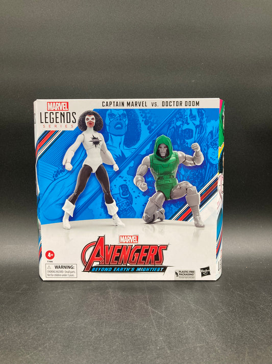 Captain Marvel VS. Doctor Doom Hasbro Marvel Legends Avengers Beyond Earth’s Mightiest Figure Set 2023