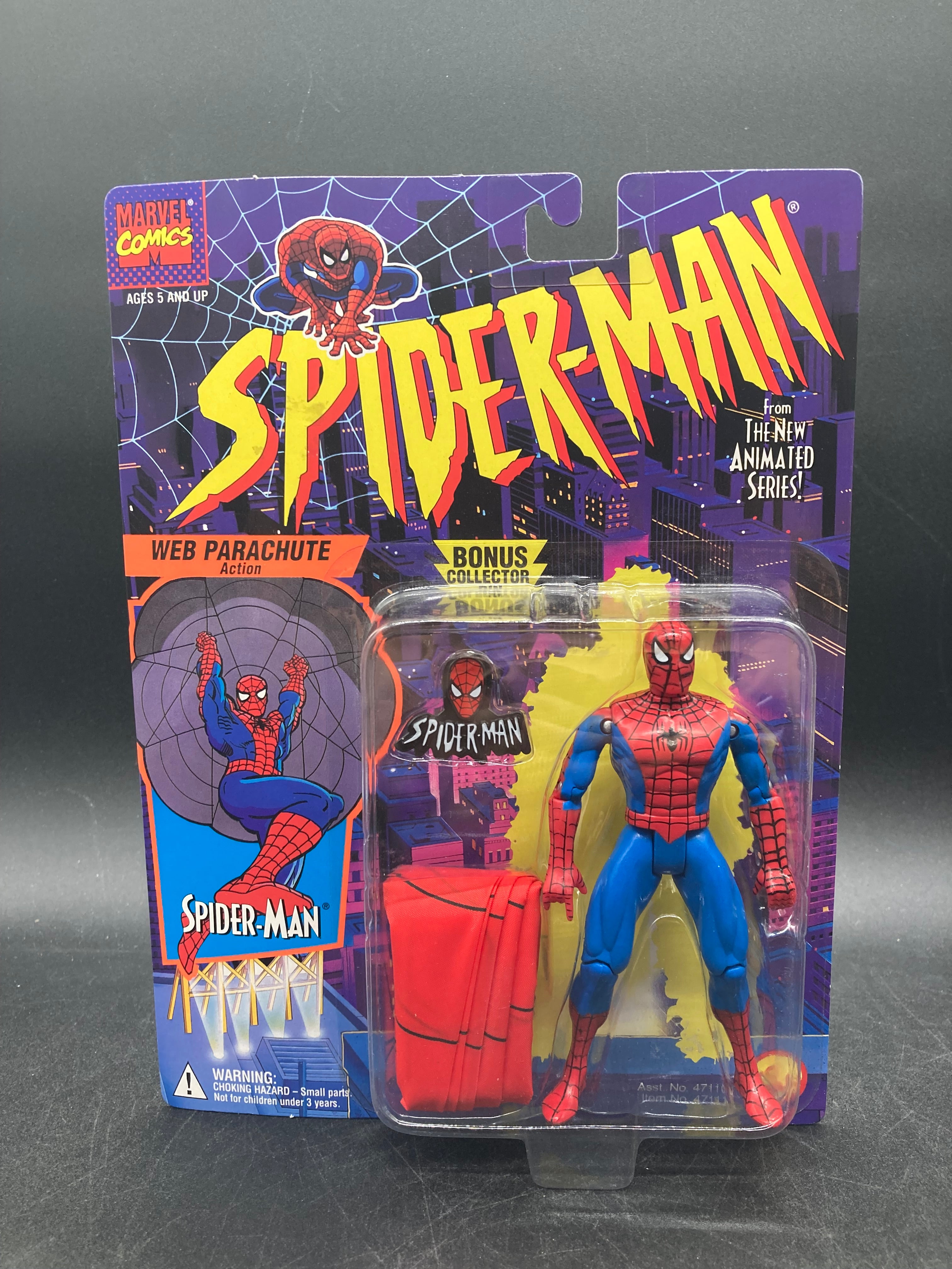 Web-Parachute Spider-Man Toybiz Spider-Man Animated Series Figure 1994