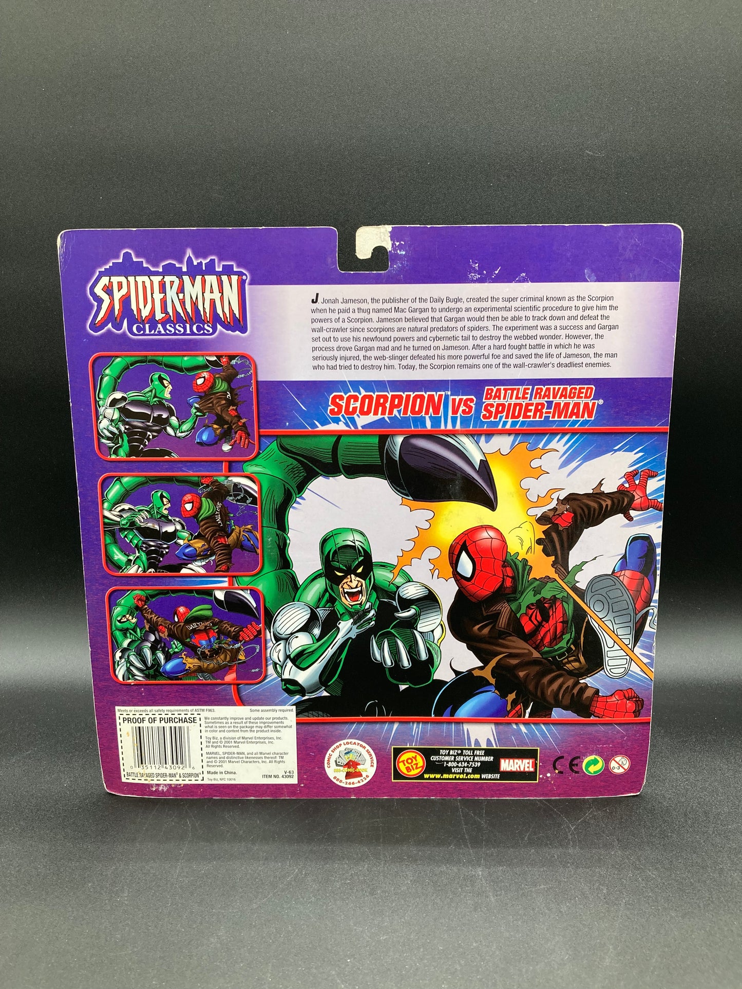 Battle-Ravaged Spider-Man VS Scorpion Toybiz Spider-Man Classics Figure Set 2001