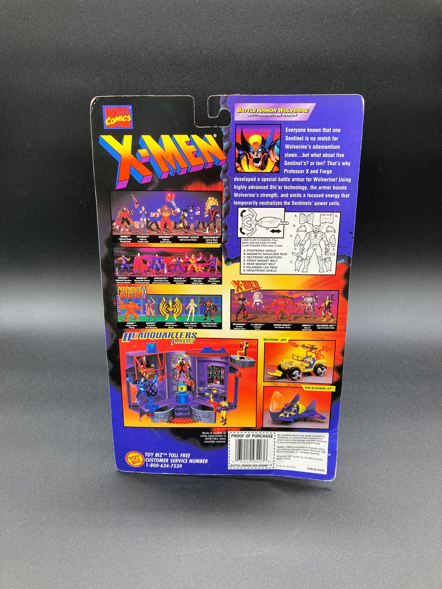 Battle Armor Wolverine Toybiz 1996 X-Men Figure