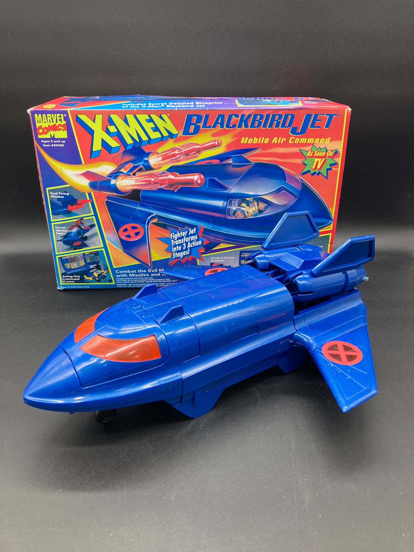 Blackbird Jet Mobil Air Command Toybiz X-Men Playset 1994